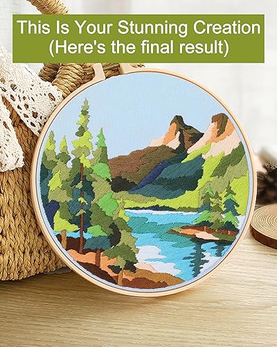 Miniatura 2 de Santune Kit de bordado para principiantes con instrucciones (idioma español no garantizado), kits de punto de cruz para adultos con patrón de