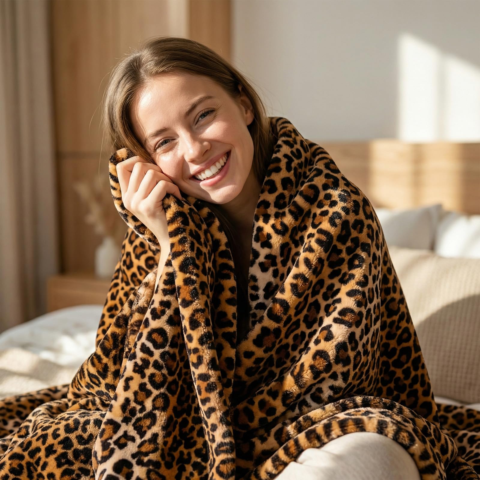 Amazon.com: Vessia Leopard Printed Throw Blanket for Couch,Bed