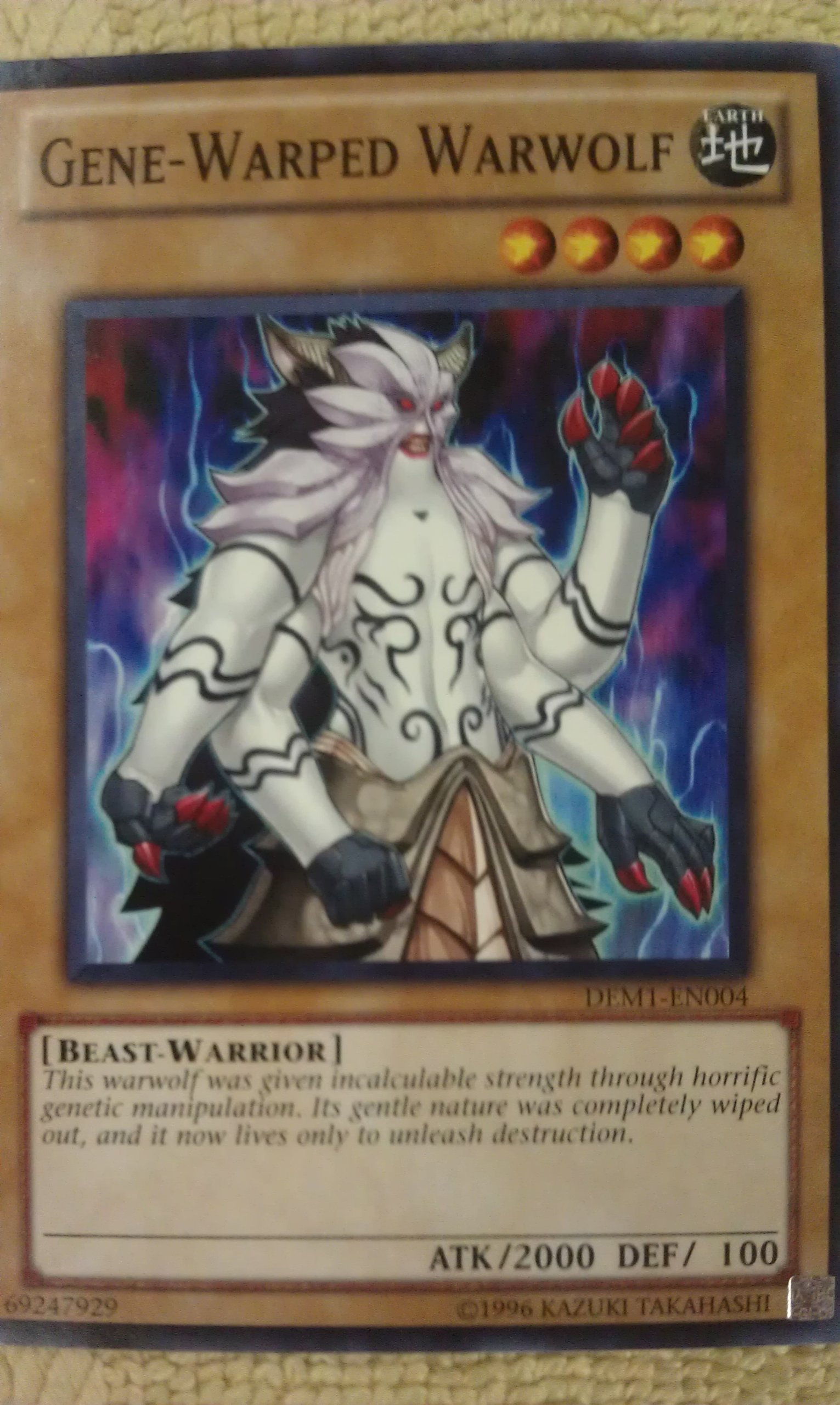 Amazon.com: Yu-Gi-Oh! - Gene-Warped Warwolf (DEM1-EN004) - Demo Pack -  Edition
