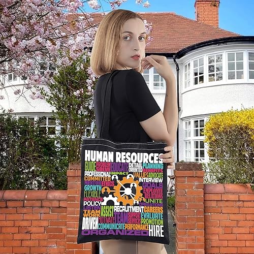 Miniatura 5 de LEVLO Recursos humanos Bolso de hombro del reclutador de los regalos de la lona del bolso de asas de la lona para el compañero de trabajo de la