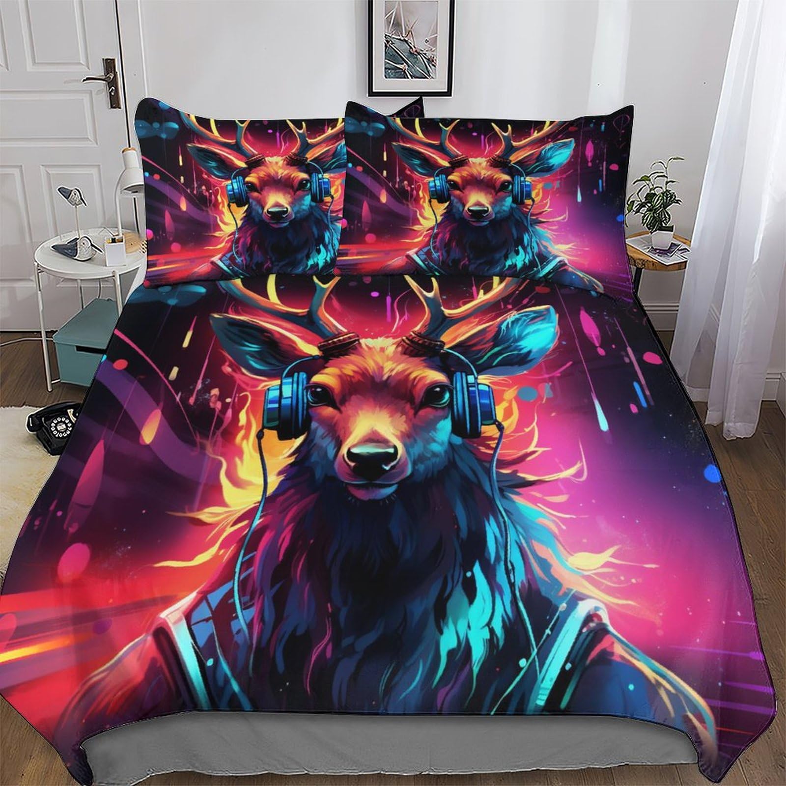 Housse de couette fermeture éclair cerf 220x240cm pour changer de lit rapidement sans effort