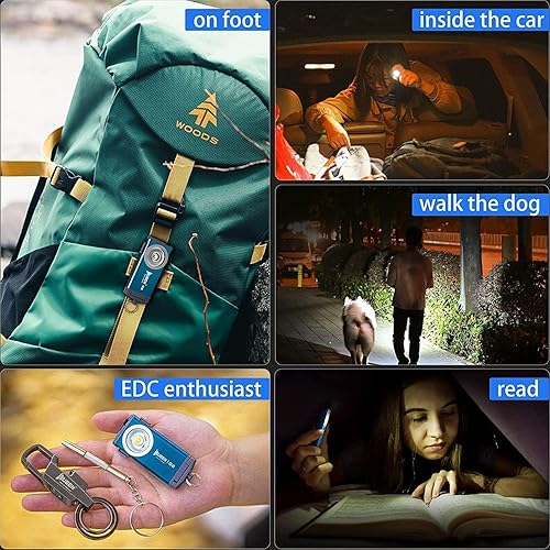 Miniatura 9 de WUBEN Mini linternas LED G2, 500 lúmenes, llavero de linterna EDC pequeño, linterna de bolsillo de mano recargable de 5 modos con altos lúmenes para