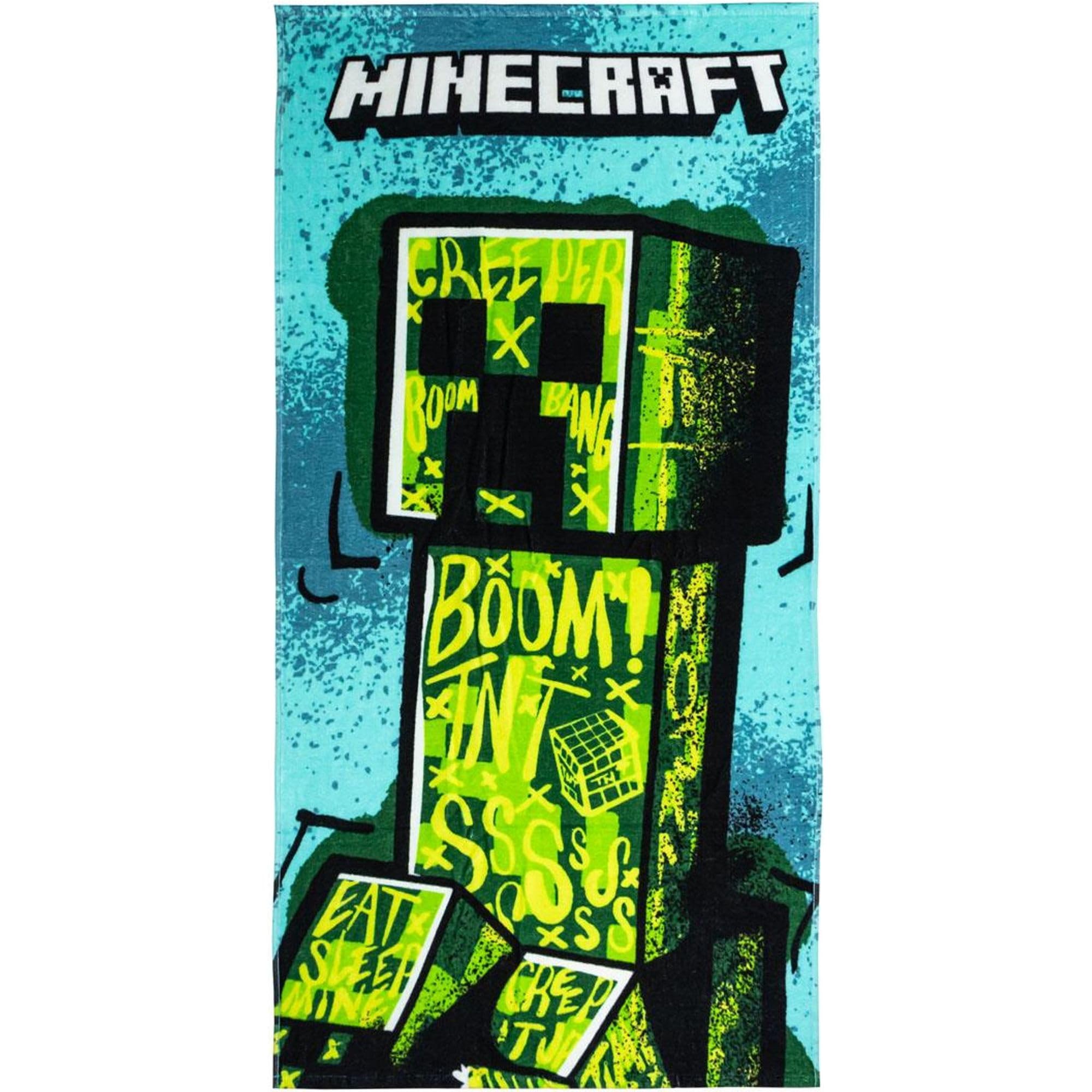 CERDÁ LIFE'S LITTLE MOMENTS Minecraft Kids Towel - Multicolour - 70x140cm - Made with 100% Cotton of 320 gsm - Small Towel - Creeper Print - Original Product Designed in Spain