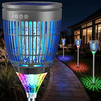 Allin1 Solar Bug Zapper Outdoor, Electric Mosquito Killer Insect Trap