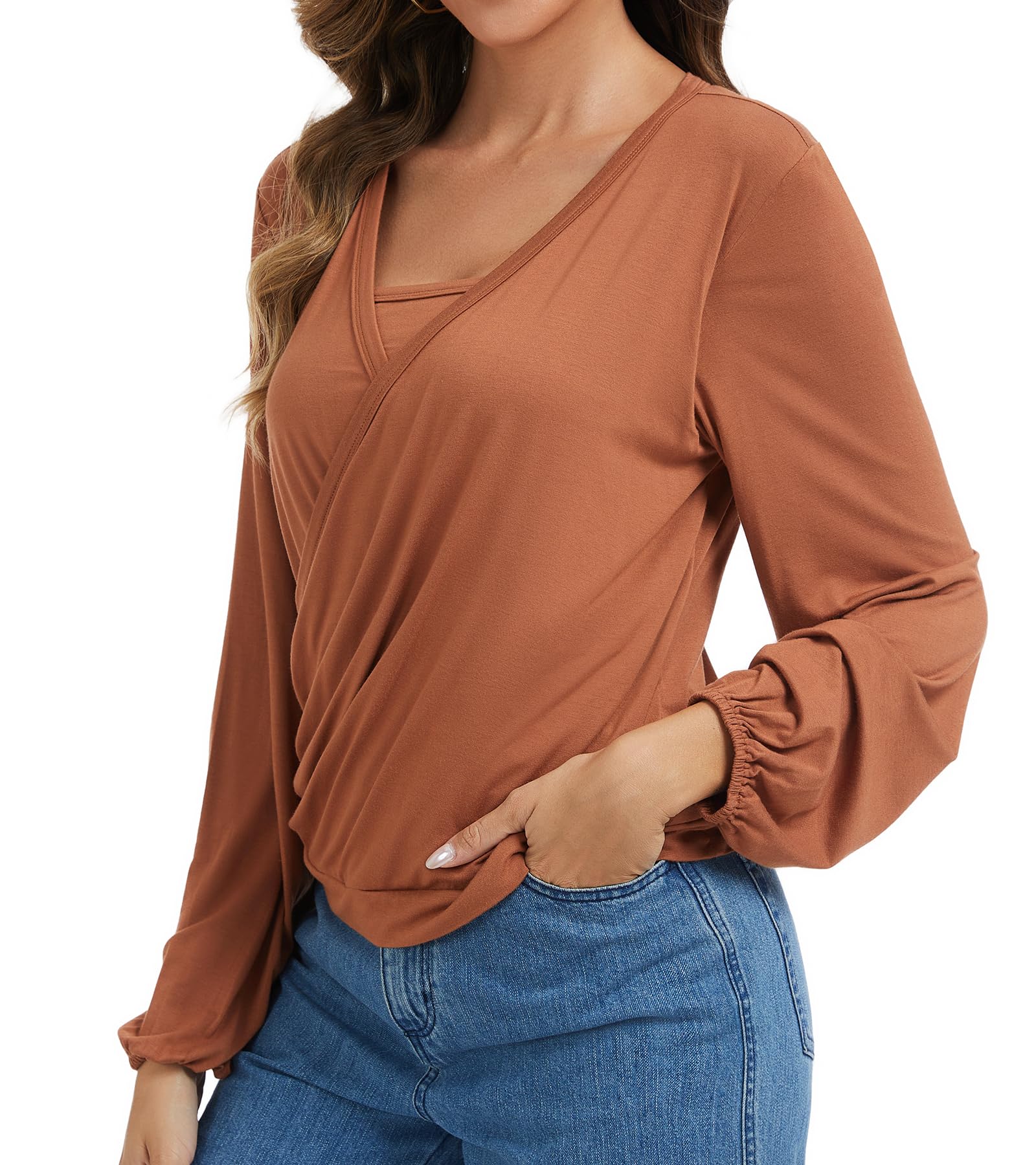 Sosolism Hauts d’Allaitement pour Femmes Taille Drapée Chemise d’Allaitement