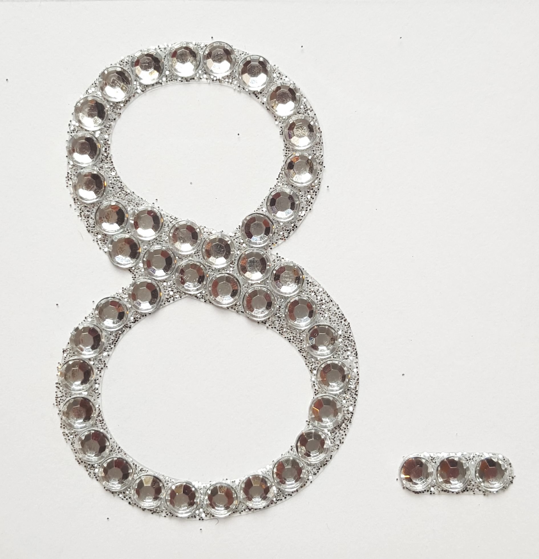Italian Options 8 5Cm Diamante Self Adhesive Glitter Number Sticker