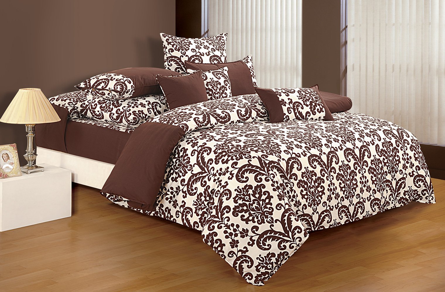 Swayam Cotton 1 Single Duvet Cover | Rajai Cover | Quilt Cover | Comforter Cover | Dark Brown | Floral-image-27