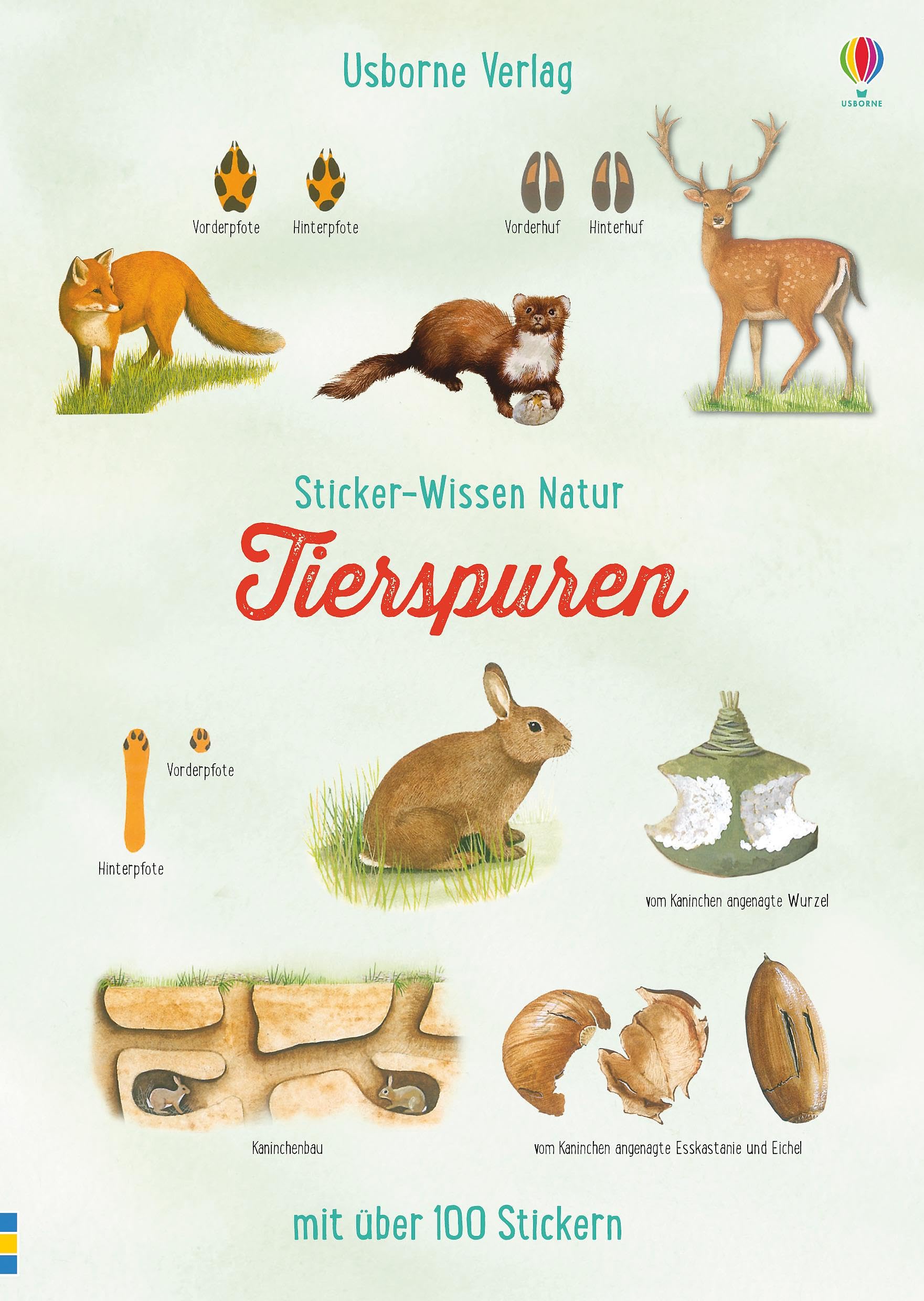 Sticker-Wissen Natur: Tierspuren: mit über 100 Stickern