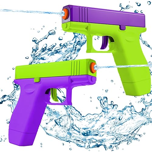 2 Pack Water Guns Squirt Guns Water Soaker Gun Water Blaster for Summer Long Range Shooting Games Outdoor Toys Water Blaster Pistol for Kids Adults