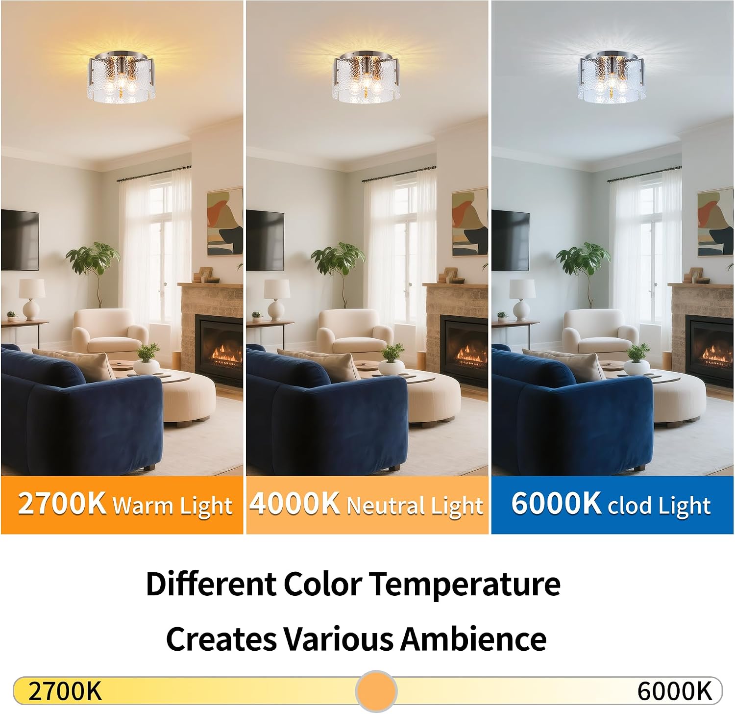MAYNA Modern Nickel Semi Flush Mount Ceiling Light Fixture, 3-Light Glass Ceiling Light, Hallway Light Fixtures Ceiling Mount for Kitchen Entryway Bedroom Laundry Room