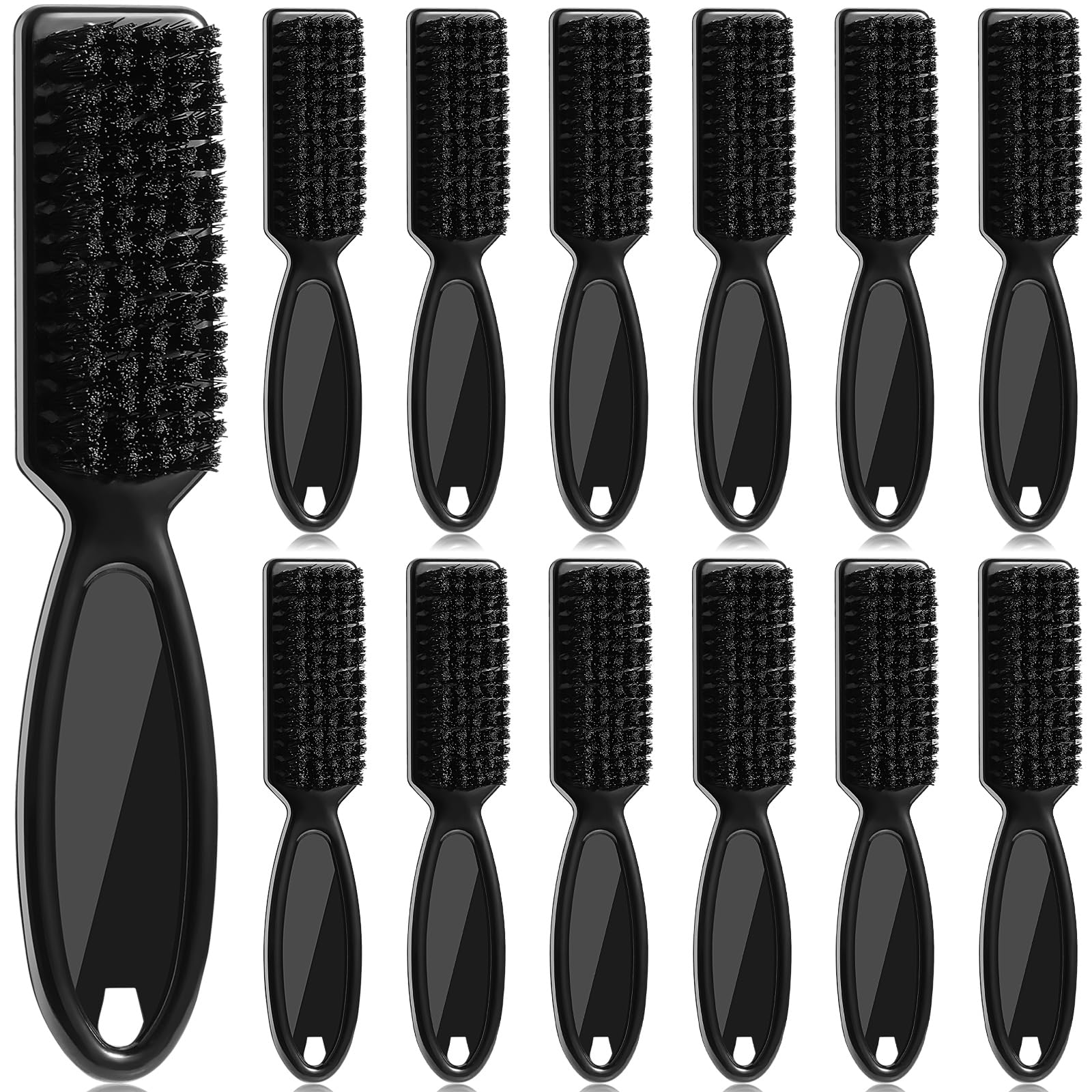 Patelai 12 Pcs Barber Clipper Brush Blade Trimmer Cleaning Brush for Fades Nail Neck Duster Manicure Salon(Black)
