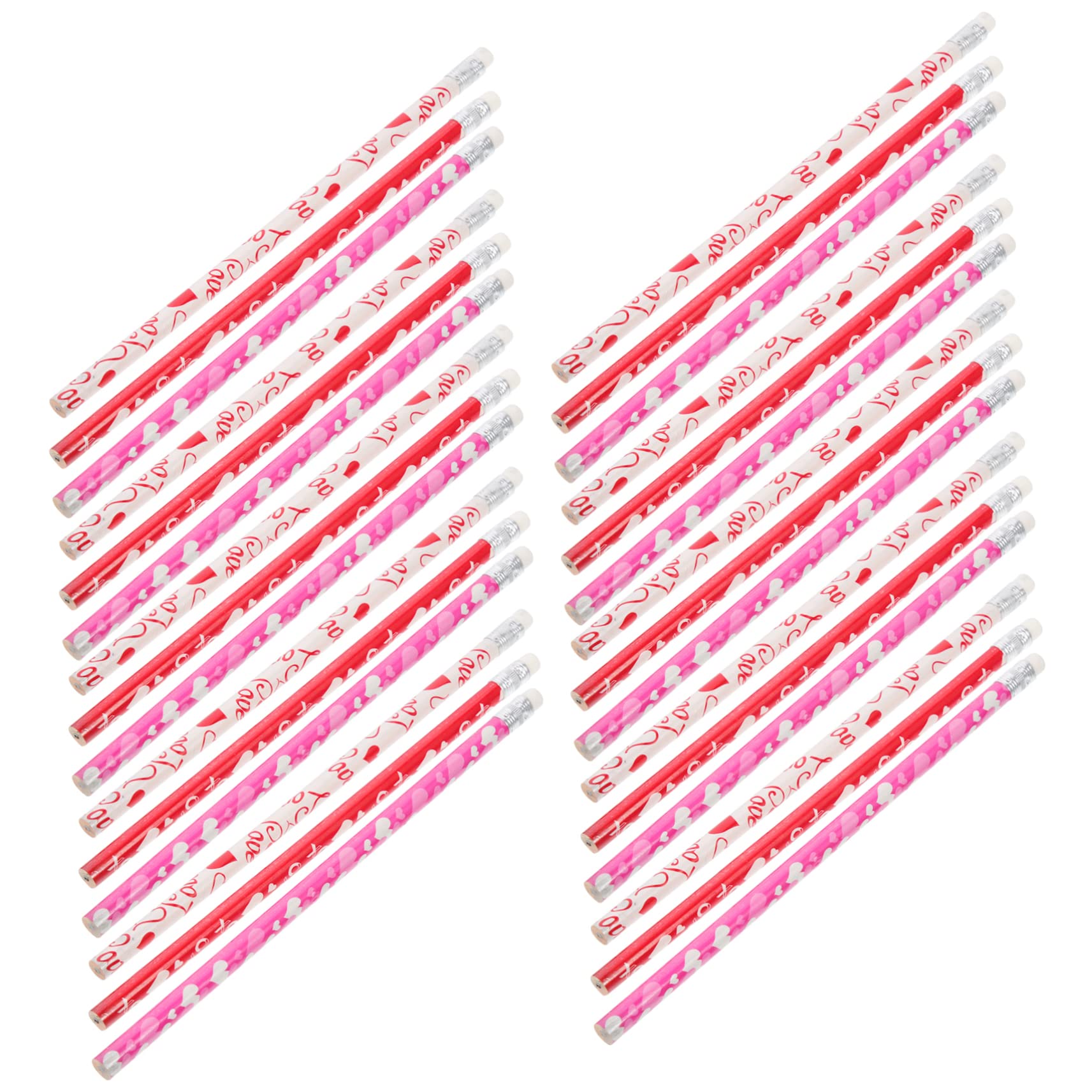 Lot De 3 Crayons En Bois Pour Garçons Et Filles Motif Cœur Pour La Saint-valentin Accessoires Pour Garçons Et Filles 50 Pièces X 3