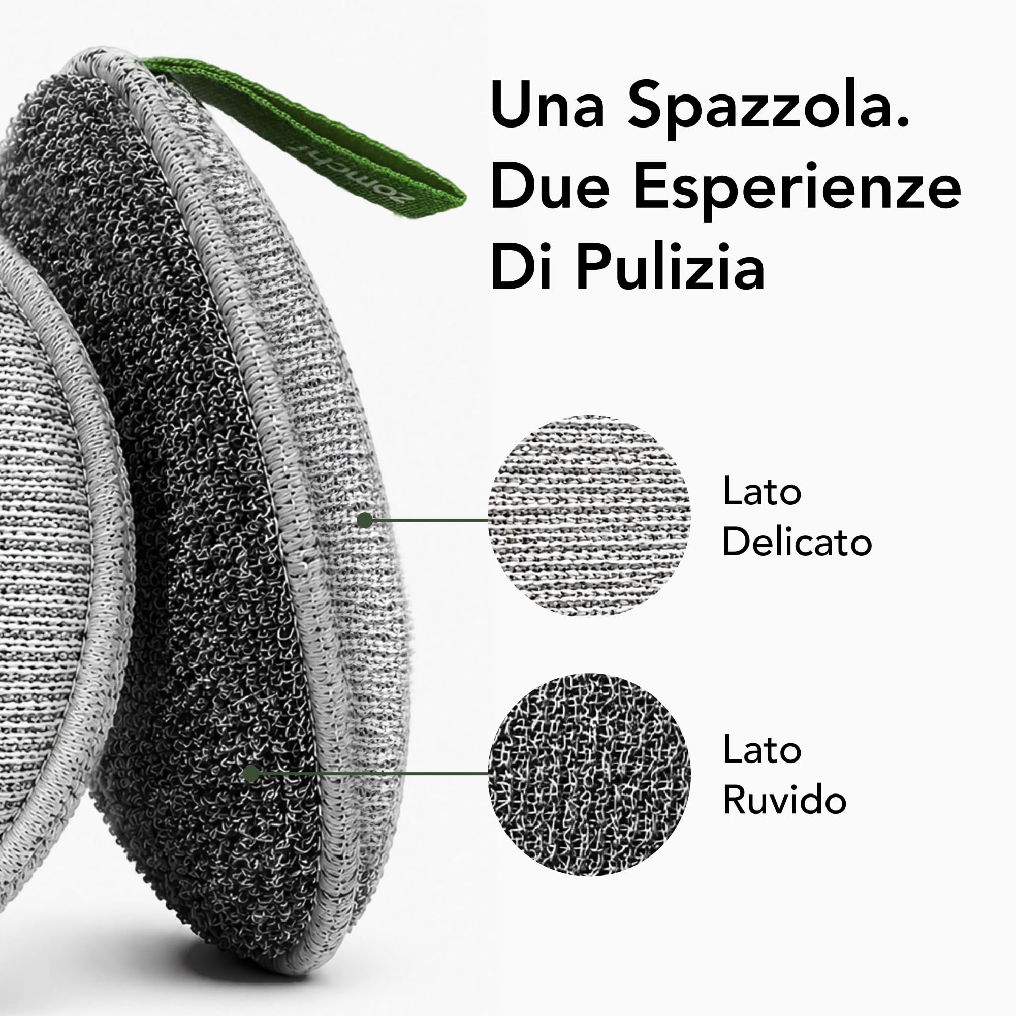 ZOMCHI Spugna Esfoliante Corpo, Grande a Doppia Texture, lato Morbido e lato Ruvido per Peeling Intensivo, Spugna Scrub Corpo con Cordino per Appendere (Confezione da 2)