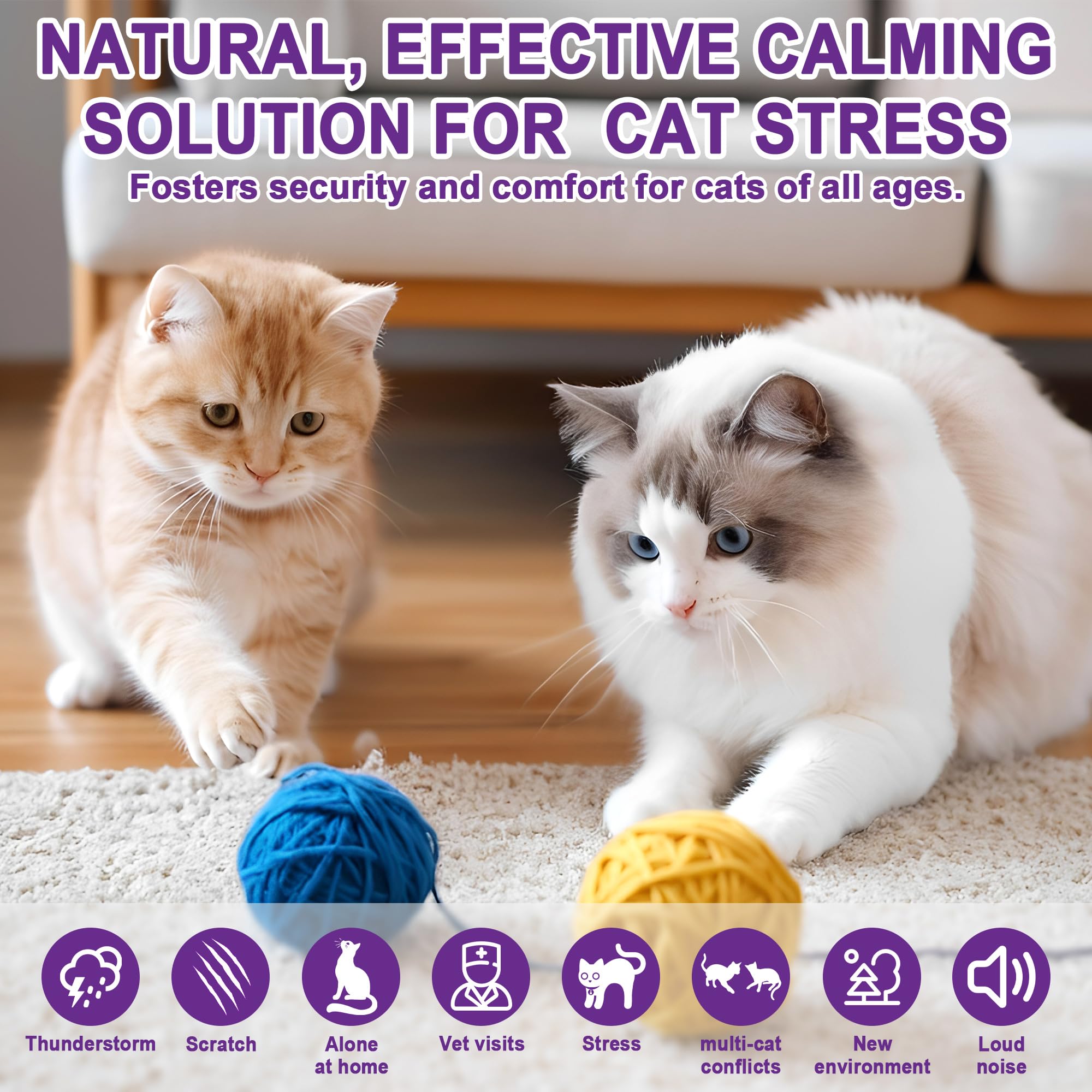 9-in-1 Katze Pheromon Beruhigende Diffusor, Pheromon Diffusor für Katzen, Angst lindern, Helfen, Kämpfe zu reduzieren, Sprühen & Kratzern, Drogenfrei & Geruchlos Sicher (3 Stecker + 6 Refills) 180 Tag