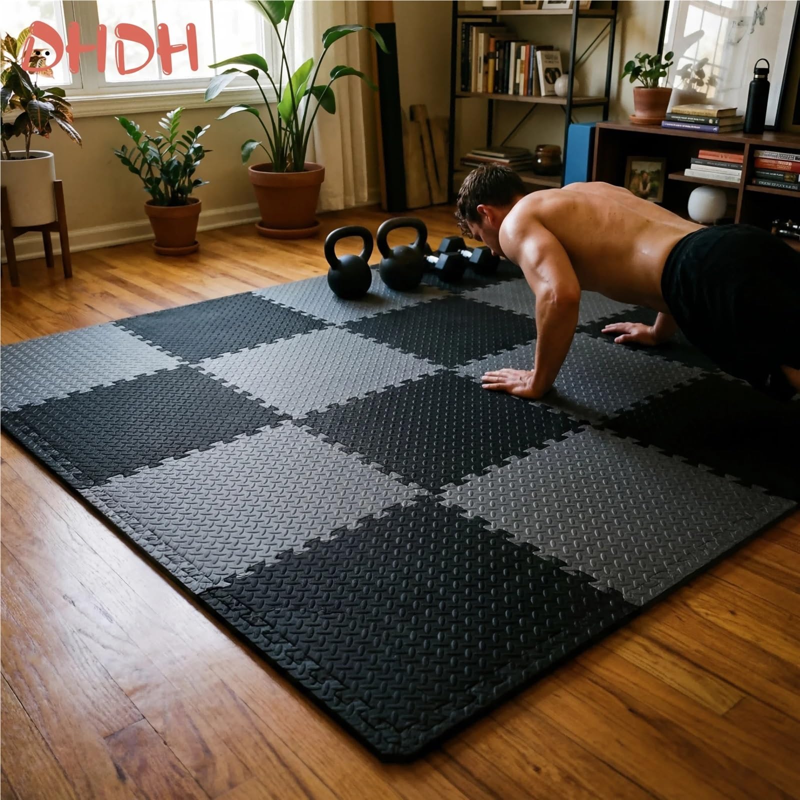 Tappeto Da Fitness A Puzzle Tappetino da pavimento antiscivolo in gomma ad incastro for esercizi a casa di sollevamento pesi yoga