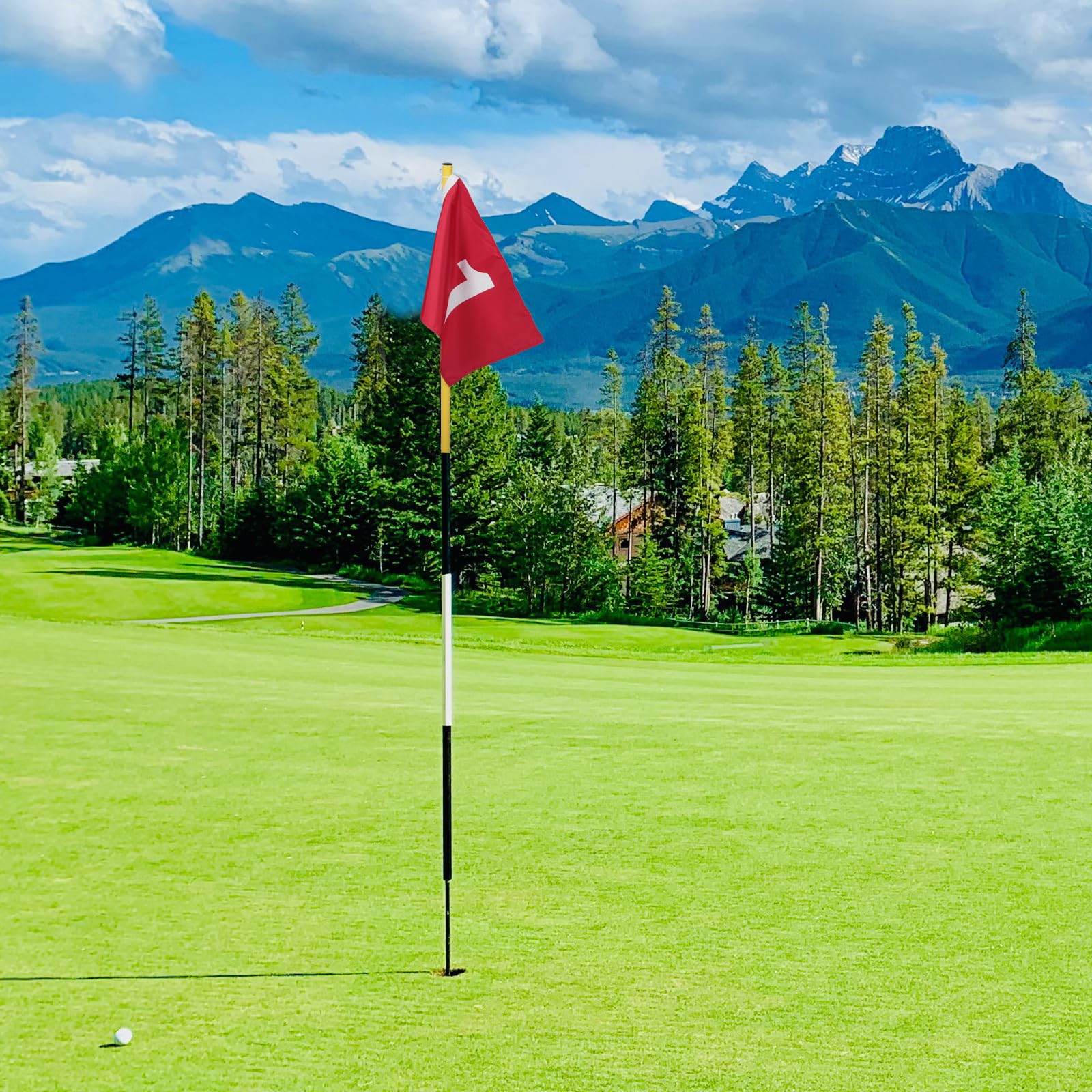 BESPORTBLE 2 Stücke Golf Grüne Flagge Golfzubehör Fahnenmast Zubehör Natürlich Pin Fahnen Setzen Grüne Fahnen Miniaturfahnen Gerichtsfahne Golfziel Flaggennummer Flag Nylon Tragbar