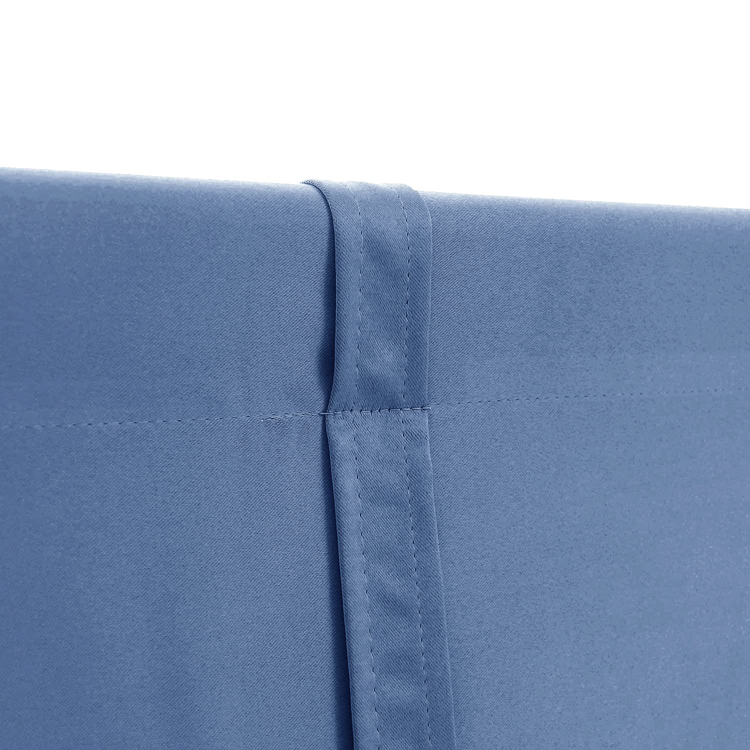 DWCN Rideaux occultants à nouer pour fenêtre à isolation thermique avec passe-tringle pour cuisine, bleu brume, 106,7 x 160 cm (l x L), 1 panneau