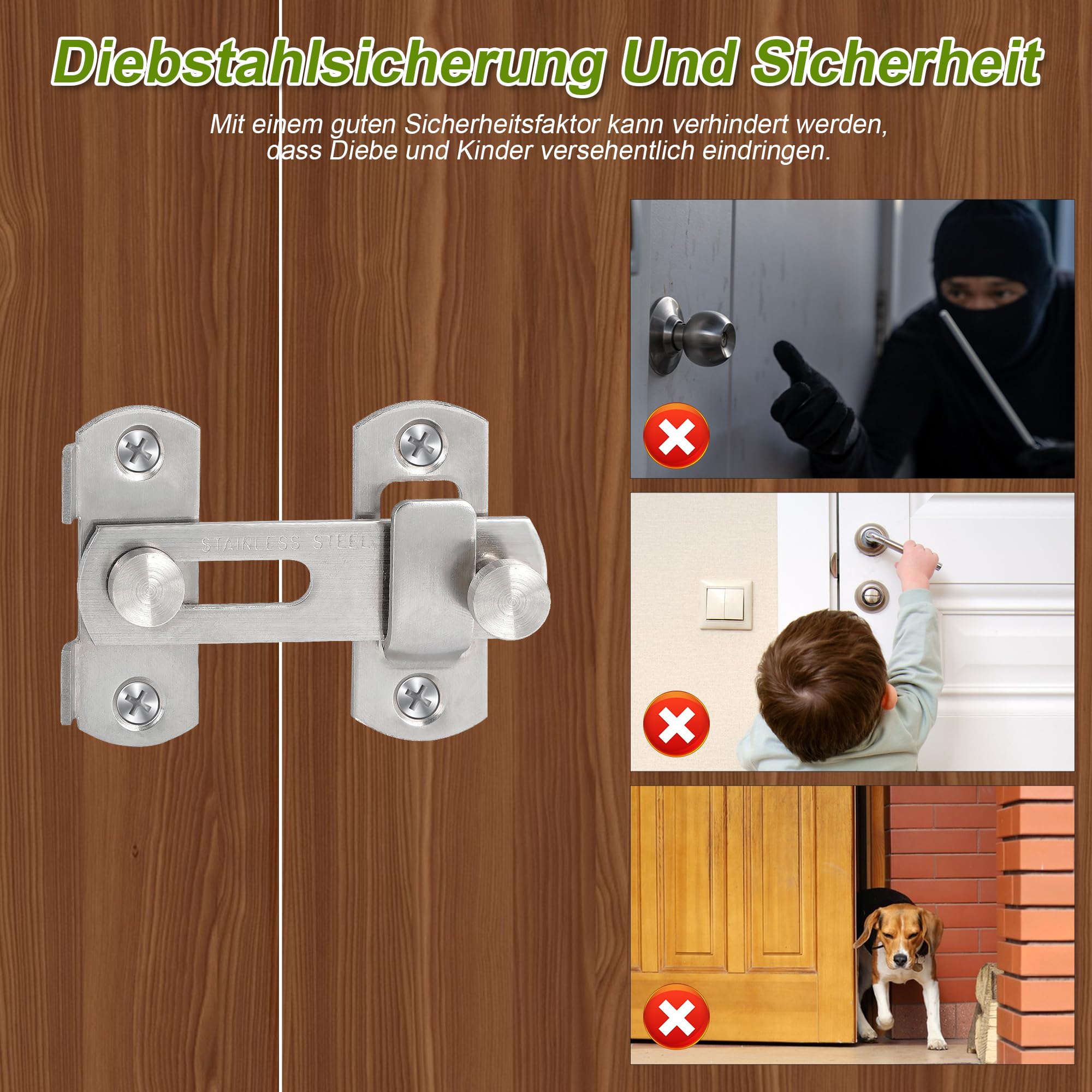 YSDMY Zilver Grendelslot 4 Stuks Deurslot van Roestvrij Staal 3 inch Deurvergrendeling Schuifdeurgrendel voor Deuren, Ramen, Tuinen, Badkamers, Kasten