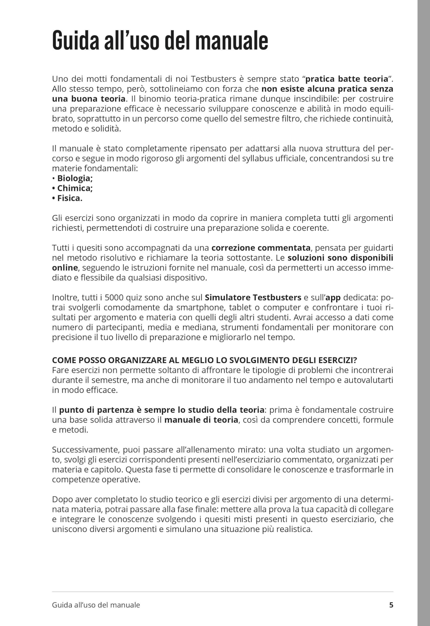 Testbusters. Eserciziario 5000 quiz. Semestre filtro 2026/2027