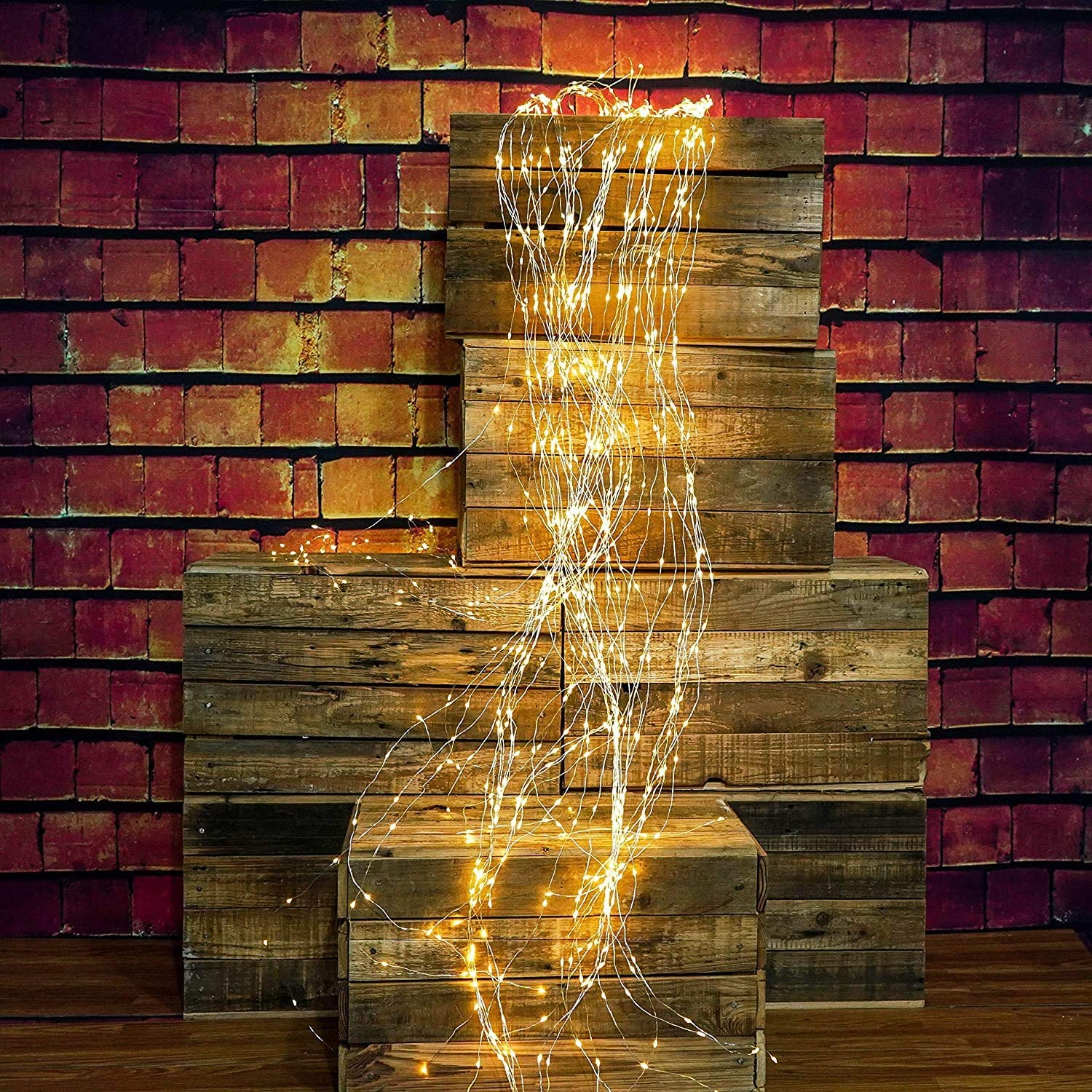 Guirlande Lumineuse Gresonic 300 LED: Étanche, Cascade, Blanc Chaud pour Décoration Int/Ext