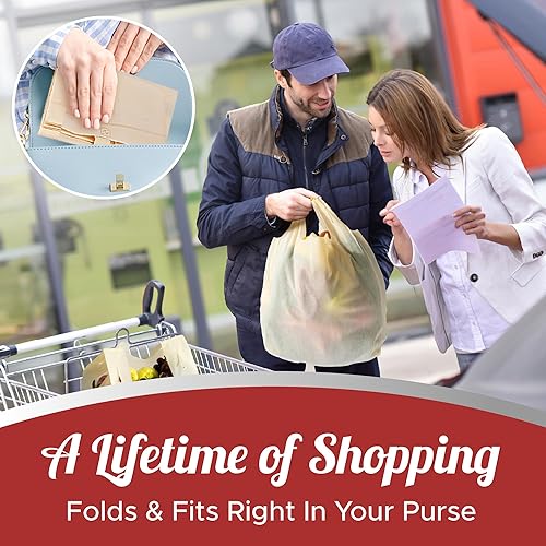 Miniatura 4 de Simply Cool Paquete de 50 bolsas de compras reutilizables ecológicas de 21.5 x 12.2 x 7.2 pulgadas, bolsas de compras duraderas y reciclables,