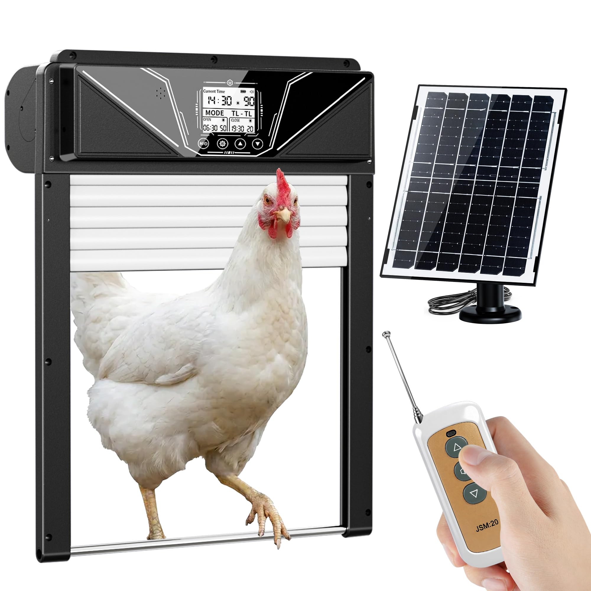Photo 1 of MASTERFUN Automatic Chicken Coop Door with Remote Control, Solar Powered