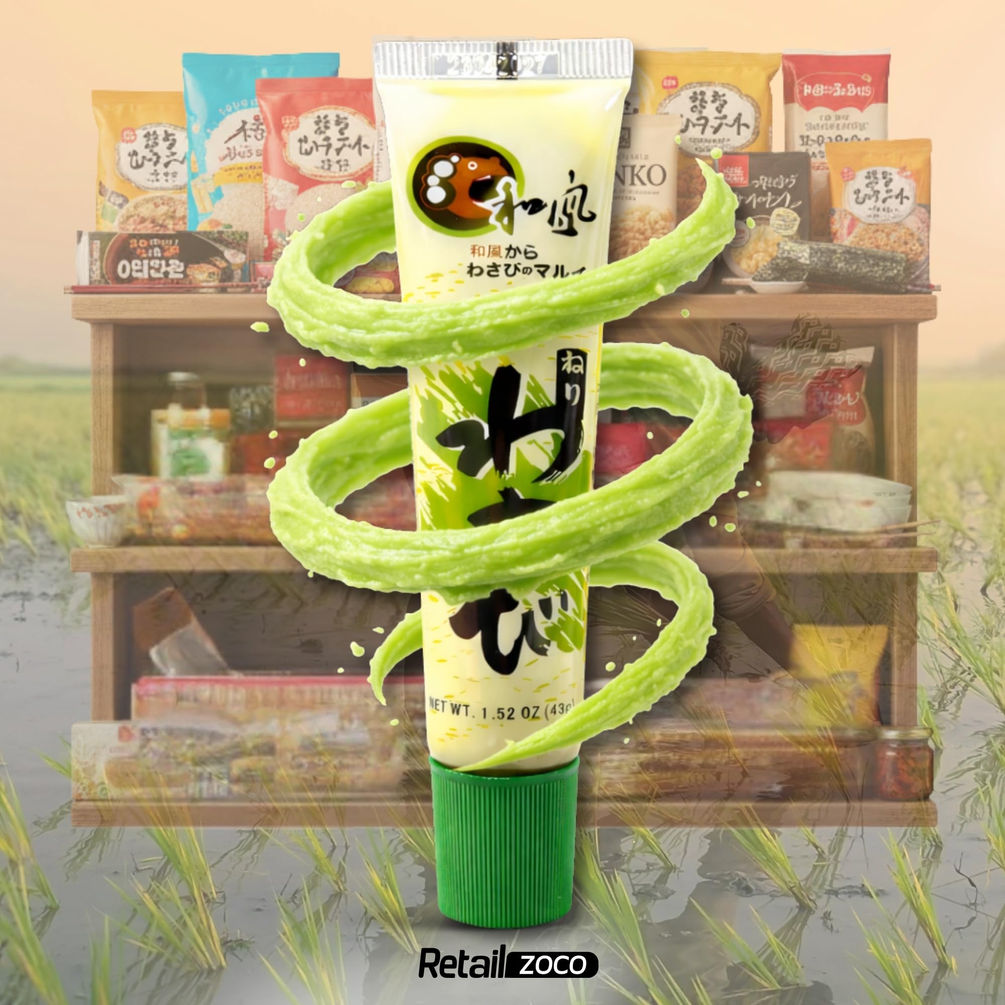Pasta de wasabi en tubo, ideal para el sushi, el sashimi y los nigiris, Auténtico Aroma y Sabor Picante, lista para consumir, Formato tubo, Disponible en pack de 2 unidades de 43 gr - imagen 6