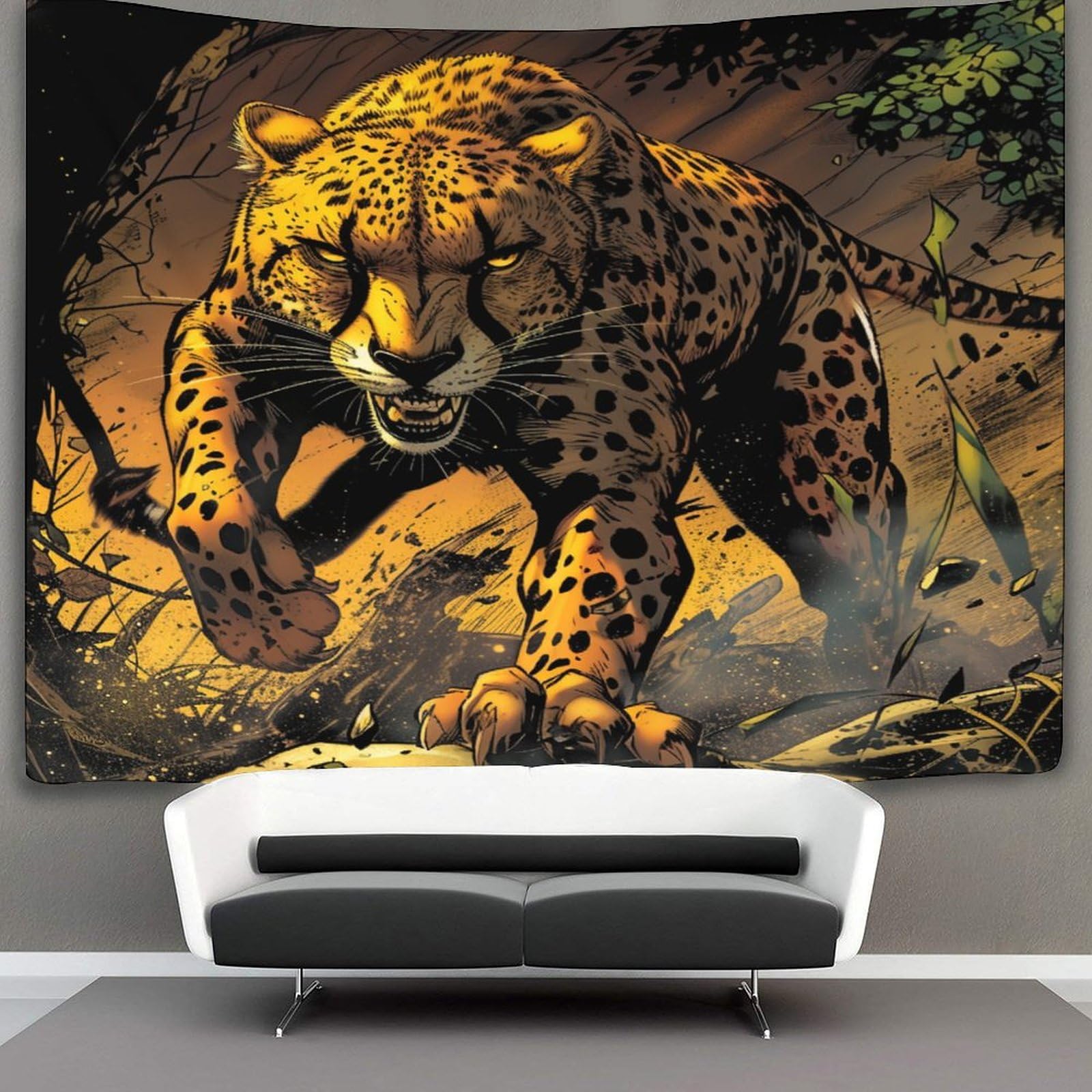 kaiyun Cheetah Tapestry,Animal Art Wall Hanging Decoration for Living Room Bedroom & Dorm 180cmx230cm