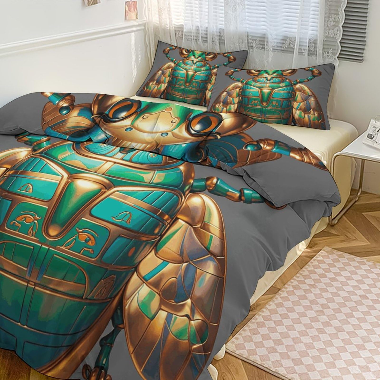 Couette pour grand lit égyptienne 3 pièces pour sublimer la chambre d'hôtel ou de maison
