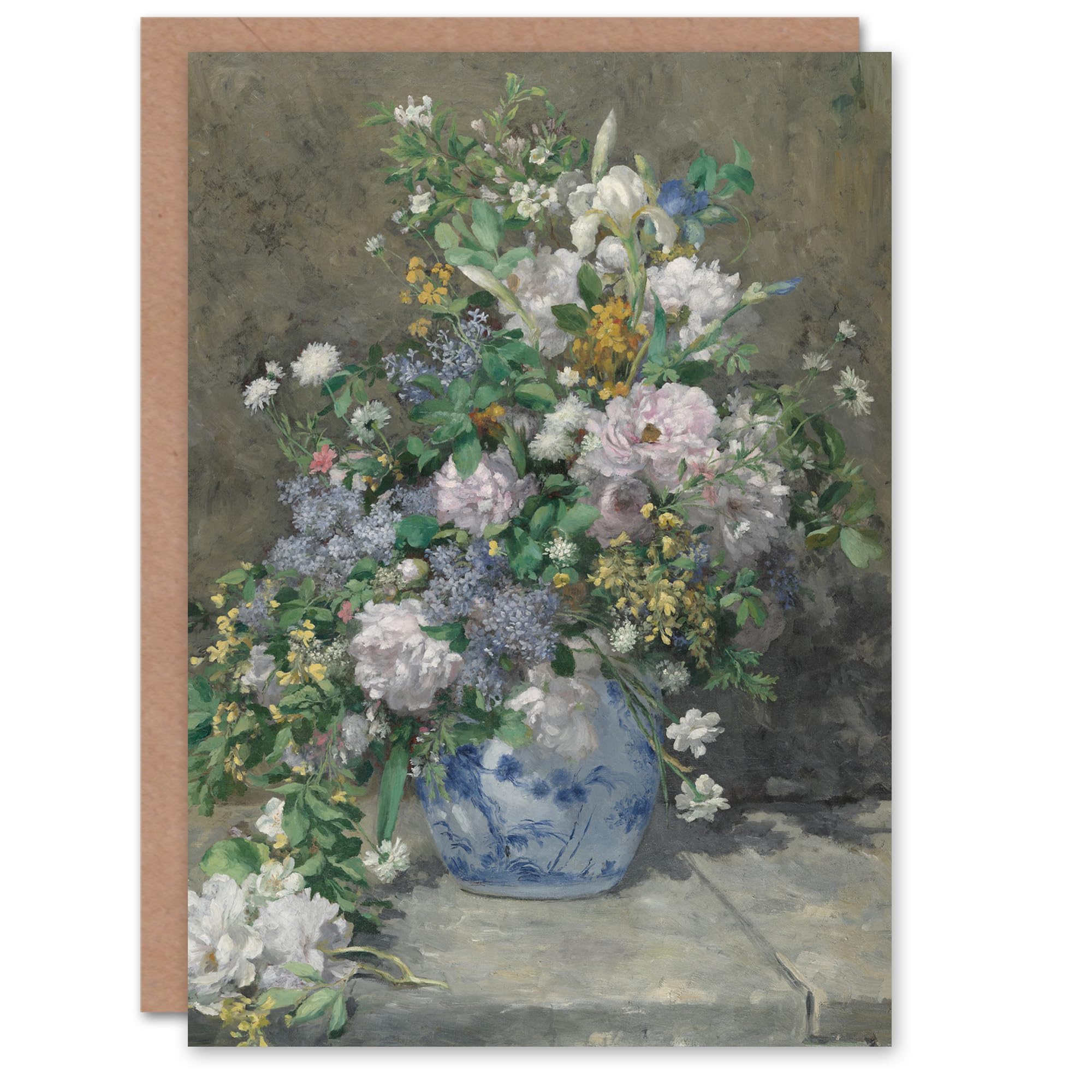Artery8 Pierre Auguste Renoir Art Card Spring Bouquet in Vase