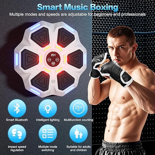 Miniatura 2 de Máquina de boxeo de música, máquina de boxeo inteligente con Bluetooth, máquina perforadora de música para niños y adultos, entrenador de música de