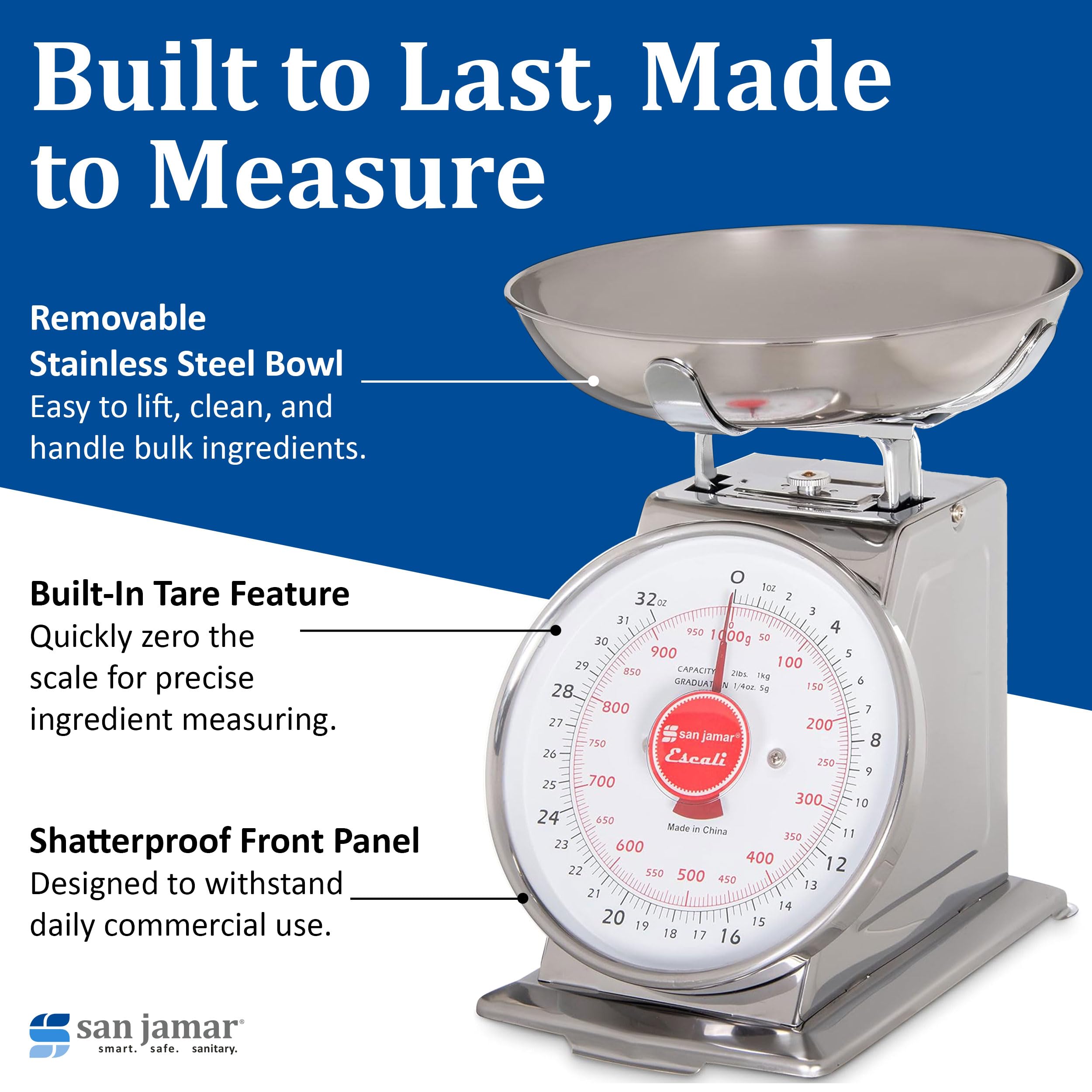San Jamar 2 lb Dial Scale - Accurate Measurements -7