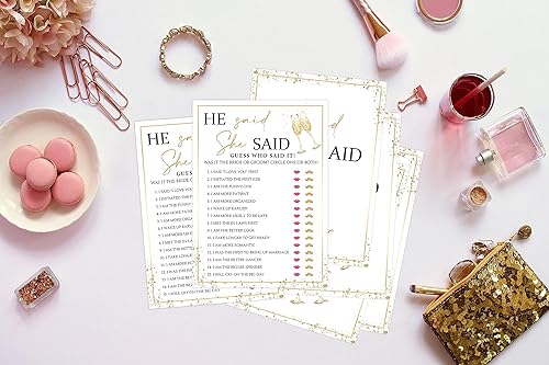Miniatura 3 de He Said She Said - Juegos de despedida de soltera, despedida de soltera y despedida de soltera, juego de 30 tarjetas, tarjetas de juego de