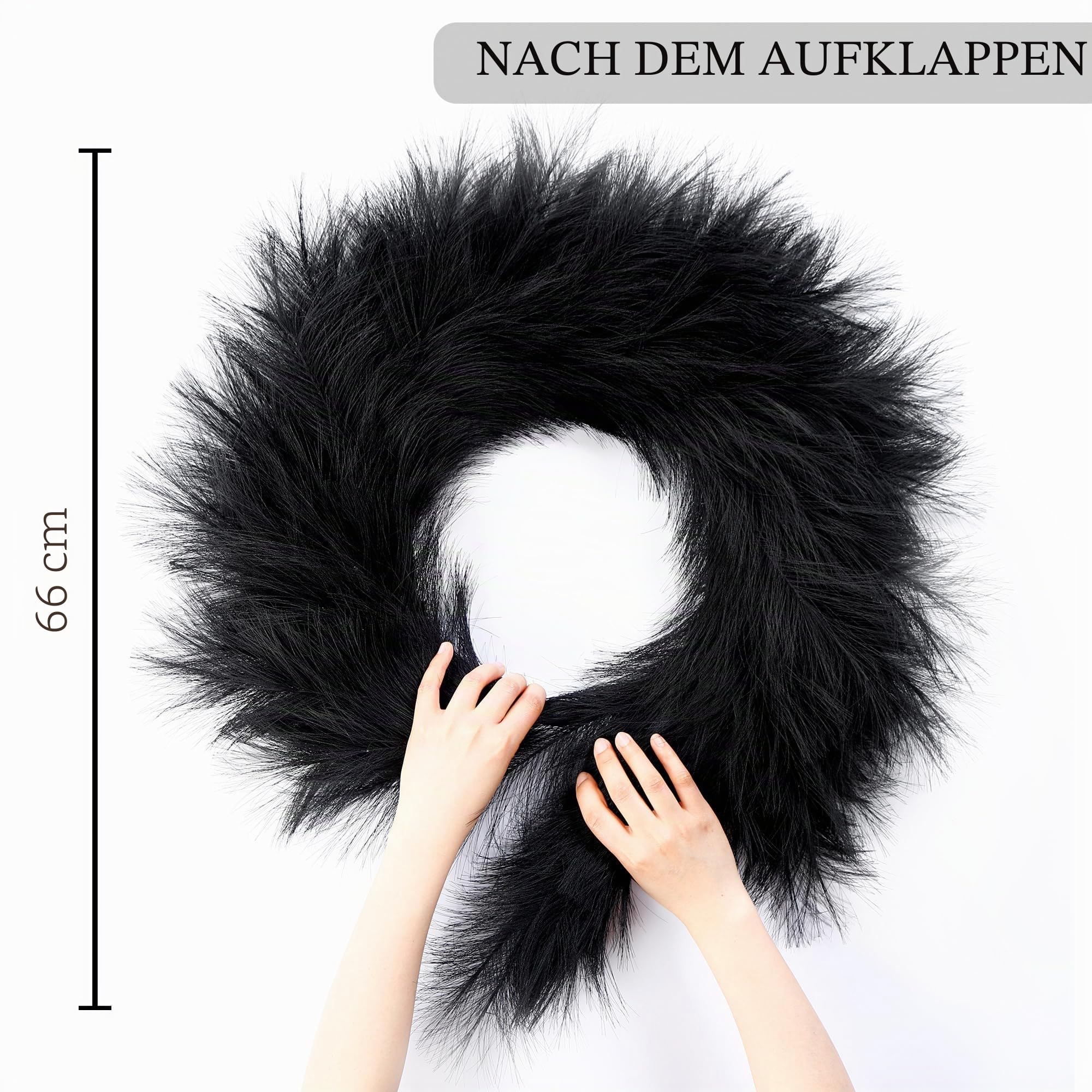 Sggvecsy Pampasgras-Kranz, 66 cm, künstlicher Pampas-Kranz für alle Jahreszeiten, künstlicher Pampas-Kranz, Weihnachtsdekoration, Boho-Wanddekoration für Haustür, Bauernhaus, Halloween, Herbstkranz,