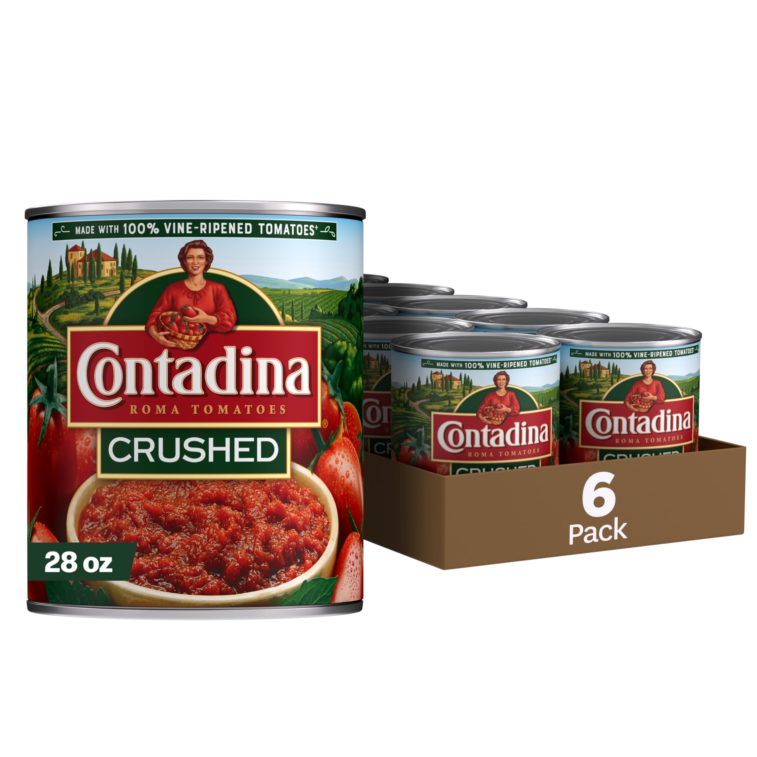 Crushed Tomatoes, 28 oz (Pack of 6 Cans)