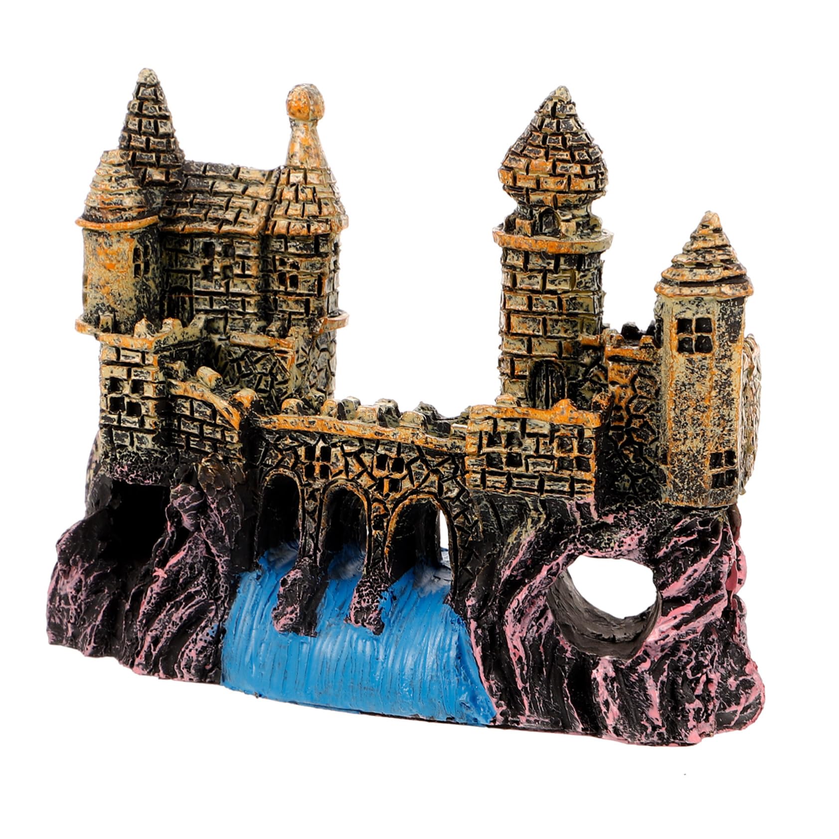 Happyyami 4piezas Mini Castillo para Acuarios Decoración De Acuario Estilo Europeo Adorno Simulado para Peceras y Jardines Acuáticos Seguro para Peces y No Contamina El Agua
