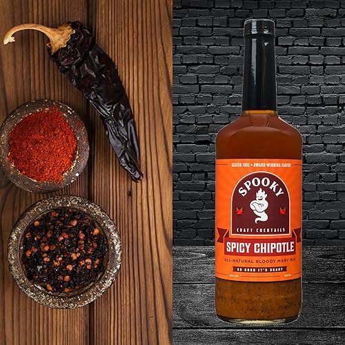 Miniatura 77 de SPOOKY Bloody Mary Mix - Paquete variado de pepinillos, sriracha, oliva verde, rábano picante, sin color ni sabor artificial, sin conservantes, bajo