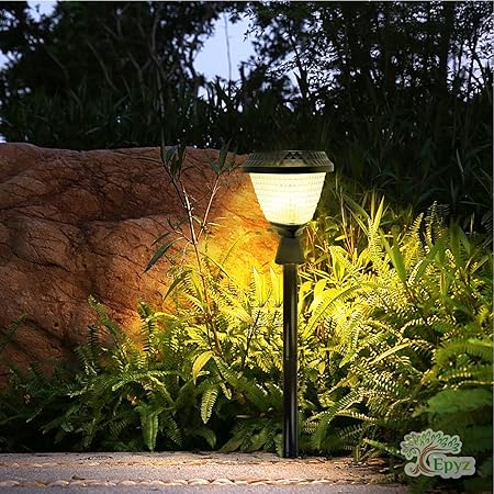 Epyz Solar Pillar & Stake Light Triangle Shape with 34 LEDs, 2W Solar Panel, 2000mah Battery, 3 Type of Lights, Application for Fence, Garden, Wall, Outdoor (Triangle, Multicolor)