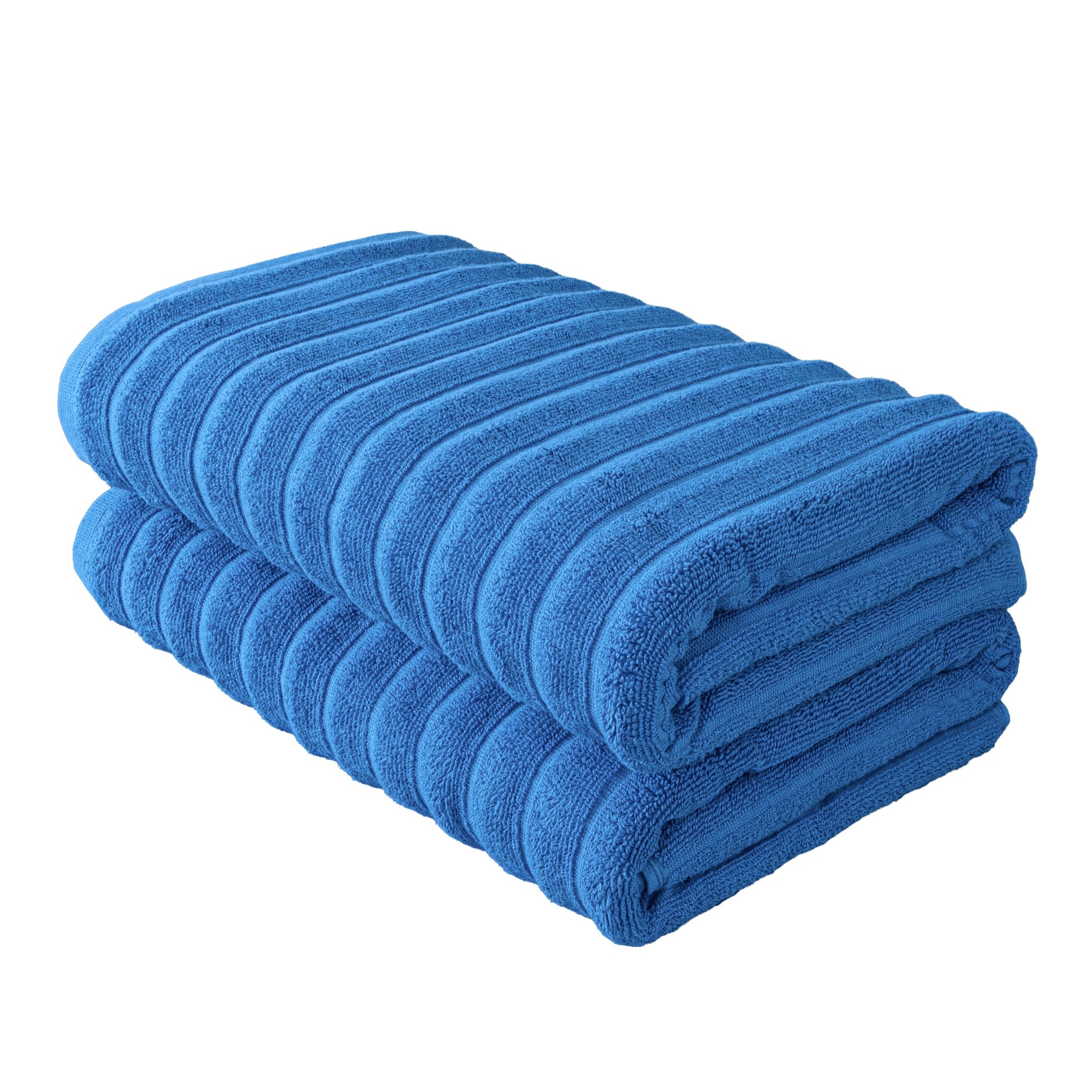 BERIBO Cloud Turkish Towel Set 100% Cotton 620gsm (French Blue, 2 Bath Towels) — image 1