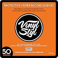 Vista 1 de Vinyl Styl Fundas exteriores protectoras de disco de vinilo de 12 pulgadas, parte superior abierta, 50 unidades (transparente)