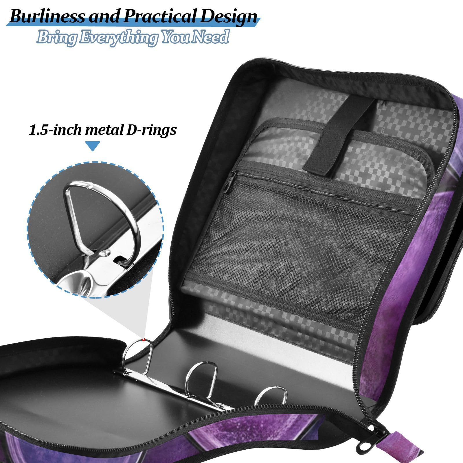 【幻の名作】SAZABY Binder Spiral Ring Bag Amazon.com : ALAZA Purple Dragon Scales Zipper Binder 1.5 inch 3