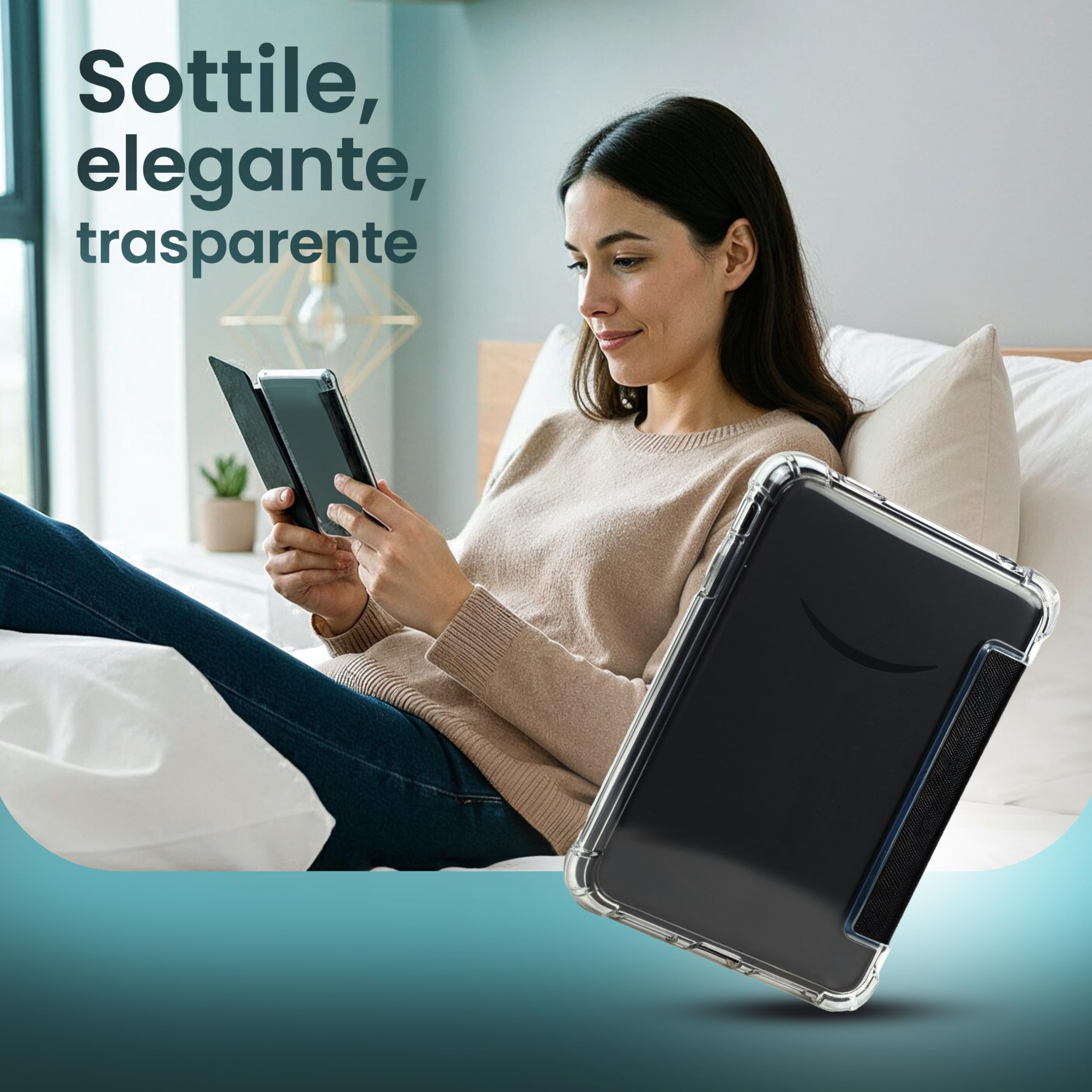 Custodia per eReader 6'' compatibile con Kindle (11ª gen) – Cover protettiva in PU Leather con Auto Sleep/Wake
