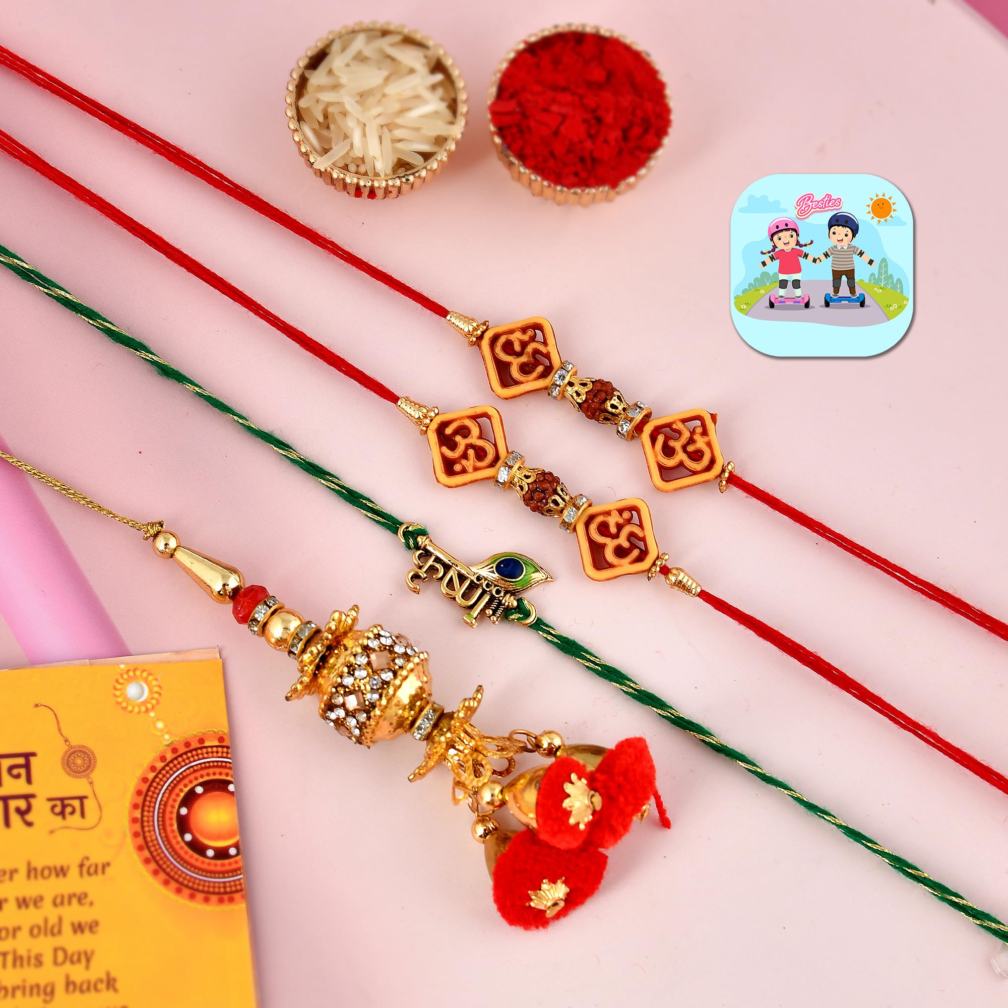 CraftVatika rakhi for brother and bhabhi and kids combo | bhaiya bhabhi designer rakhi set | rakhi combo set of 4 | Krishna Lumba Om Rudraksh Rakhi, Fridge Magnet for Door Decor (B0C787JQ8J) Amazon Price History, Amazon Price Tracker