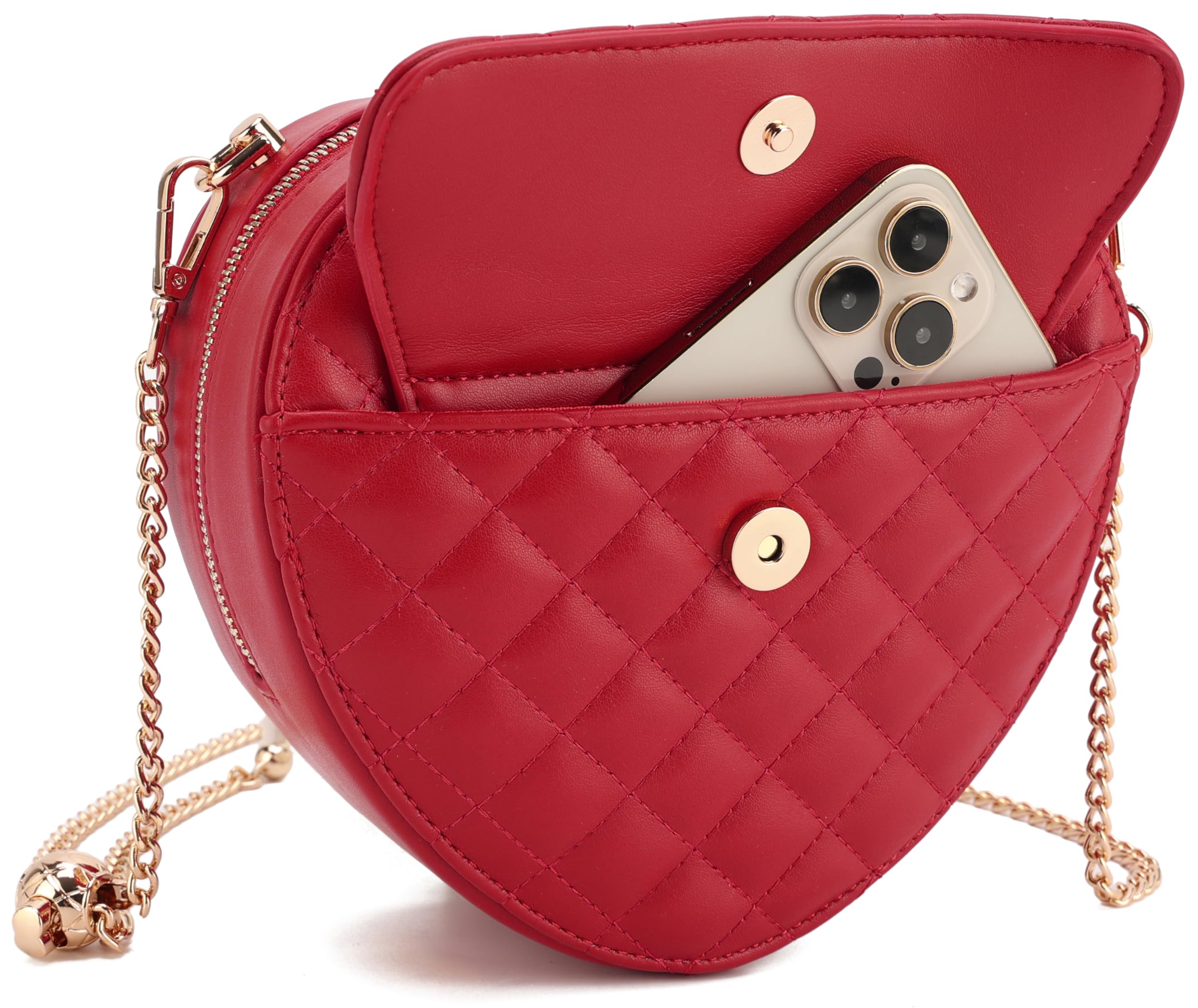 lola mae Heart Shape Satchel Crossbody Purse for women Zip Around Shoulder Bag