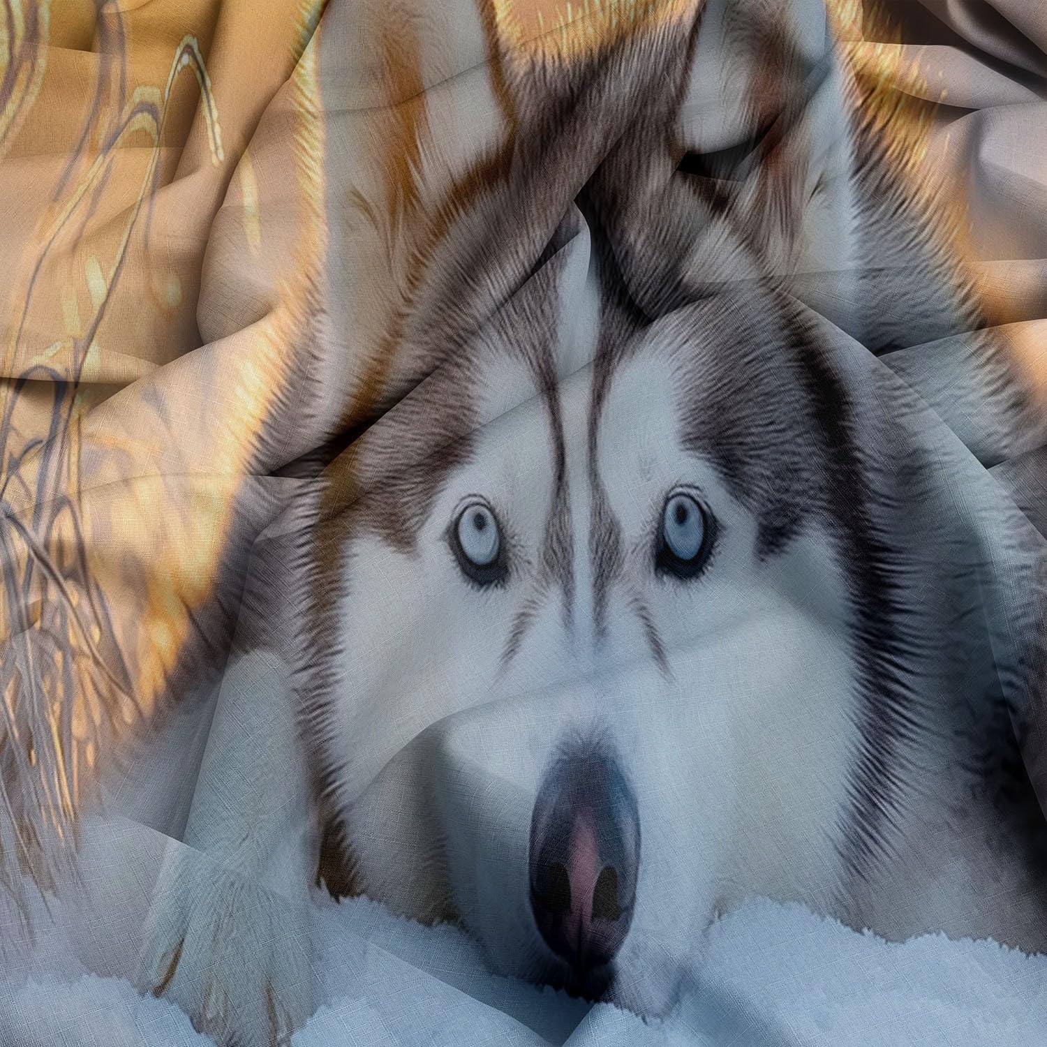 Bettwäsche-Set 220x240 Cm Mit Husky-3D-Druck - Polyester-Baumwolle, Atmungsaktiv, Inkl. 2 Kissenbezüge