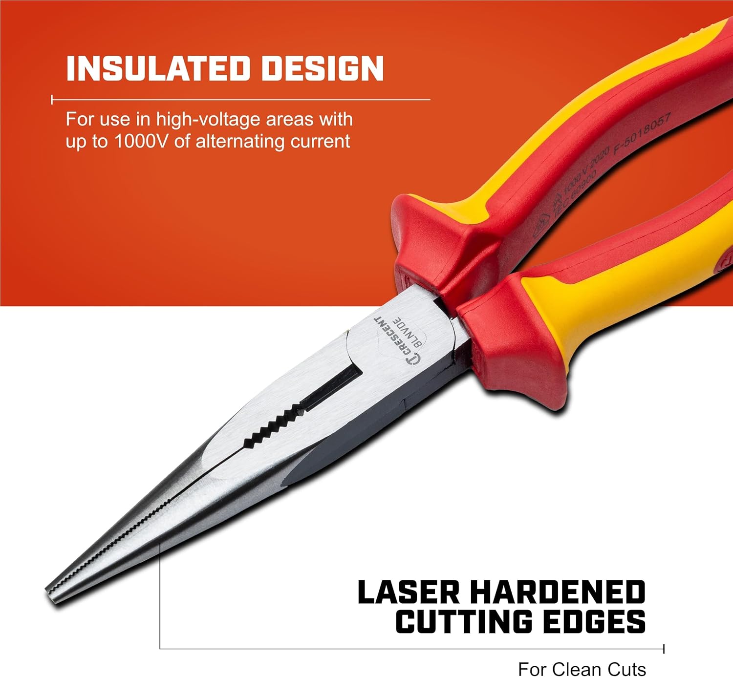 CRESCENT - 8" Long Nose Vde Plier (8LNVDE)