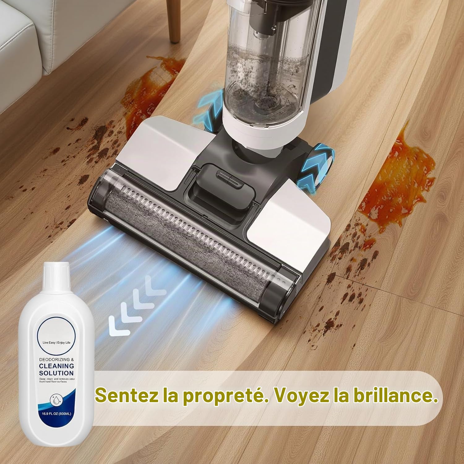 Formulaire Concentrée Nettoyante for Aspirateur-Balaiseur - Compatible avec Tineco iFLOOR & FLOOR ONE Séries - Sans Traces, Non Moussant, 1:300 Dilution - 3 x 500ml - Parfum Frais