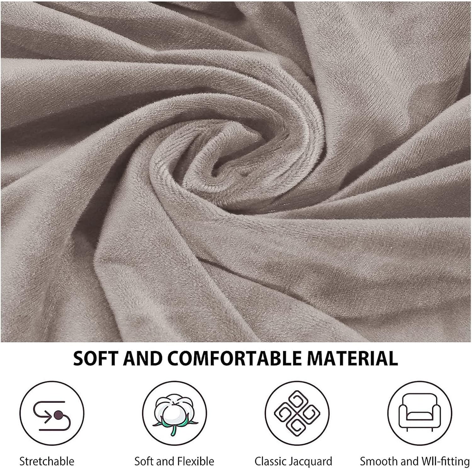 Konsilsa Velvet Wing Chair Slipcover,2-Piece Sofa Slipcover Armchair Cover Wing Backed Chair Covers slipcovers for wingback Chairs Wingback Chair Slipcover Stretch Elastic Furniture Protector