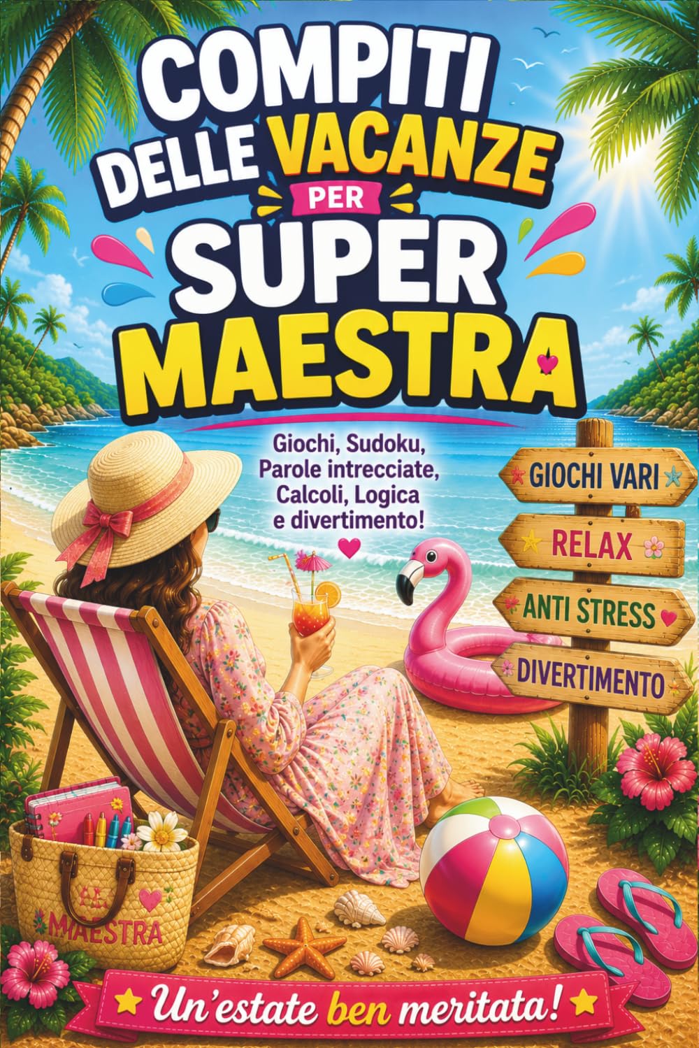 Idee regalo maestra fine anno – Compiti delle vacanze per maestra: Attività divertenti come labirinti, parole intrecciate – Un regalo personalizzato e originale per maestri