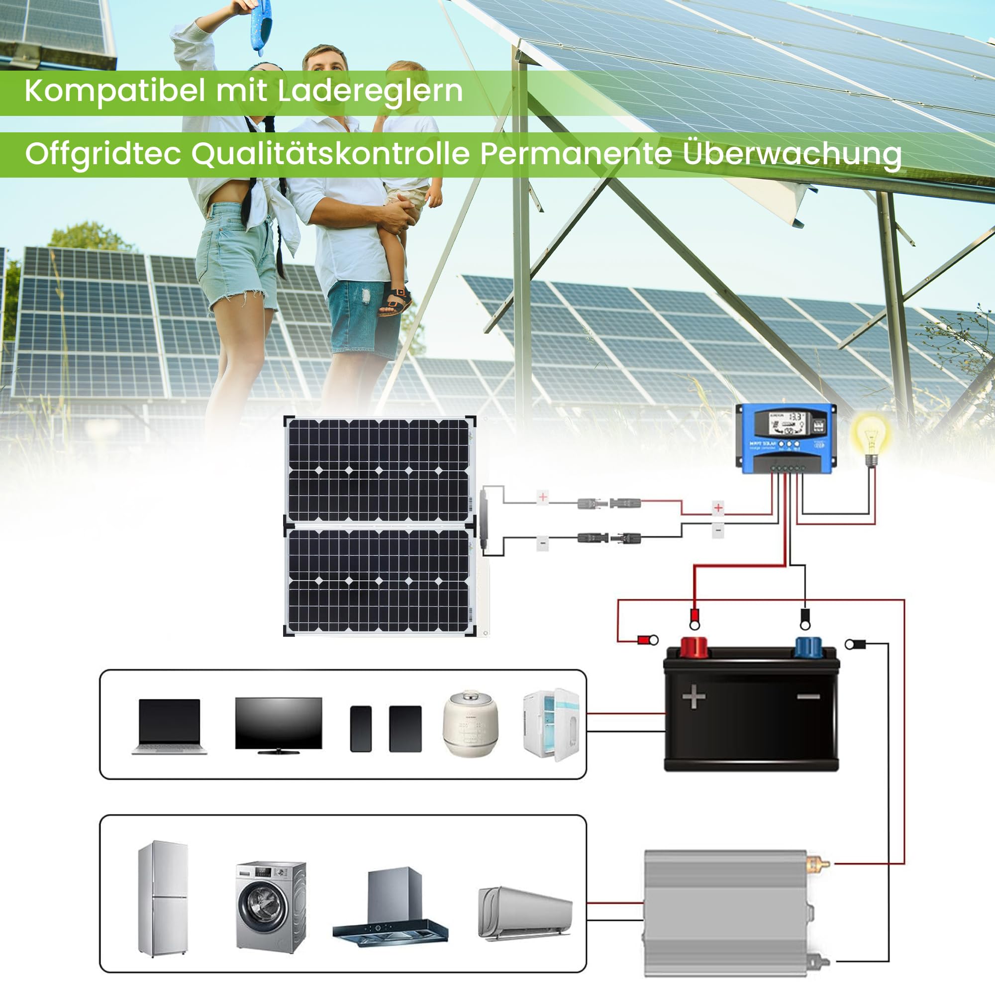 Offgridtec 20W Mono Solarpanel 12V